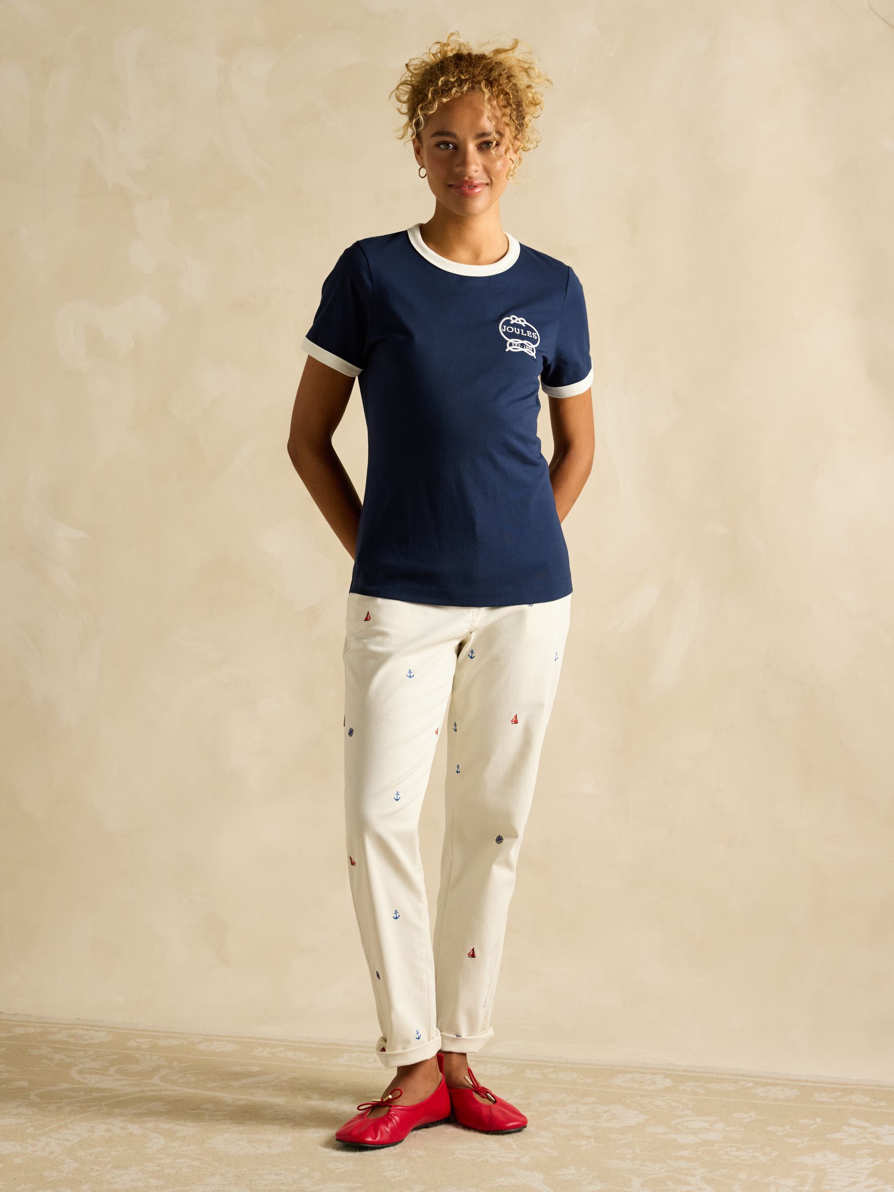 Kitsford Navy Embroidered T-Shirt - Image 3 of 6