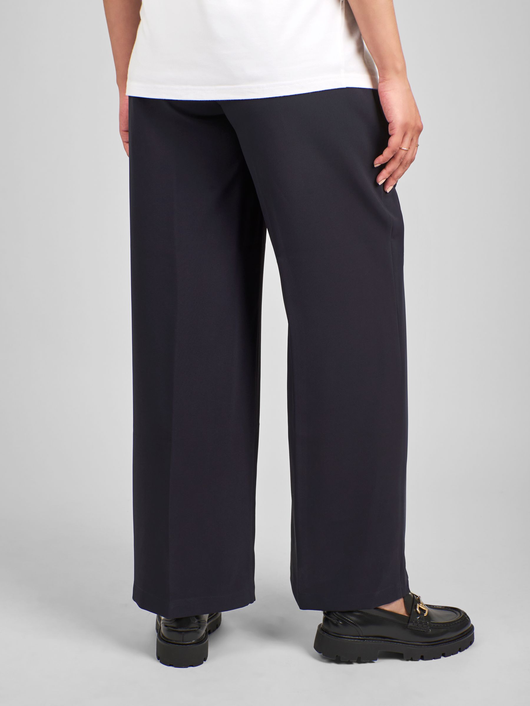 Navy Blue Wide Leg Maternity Trousers - Image 2 of 4