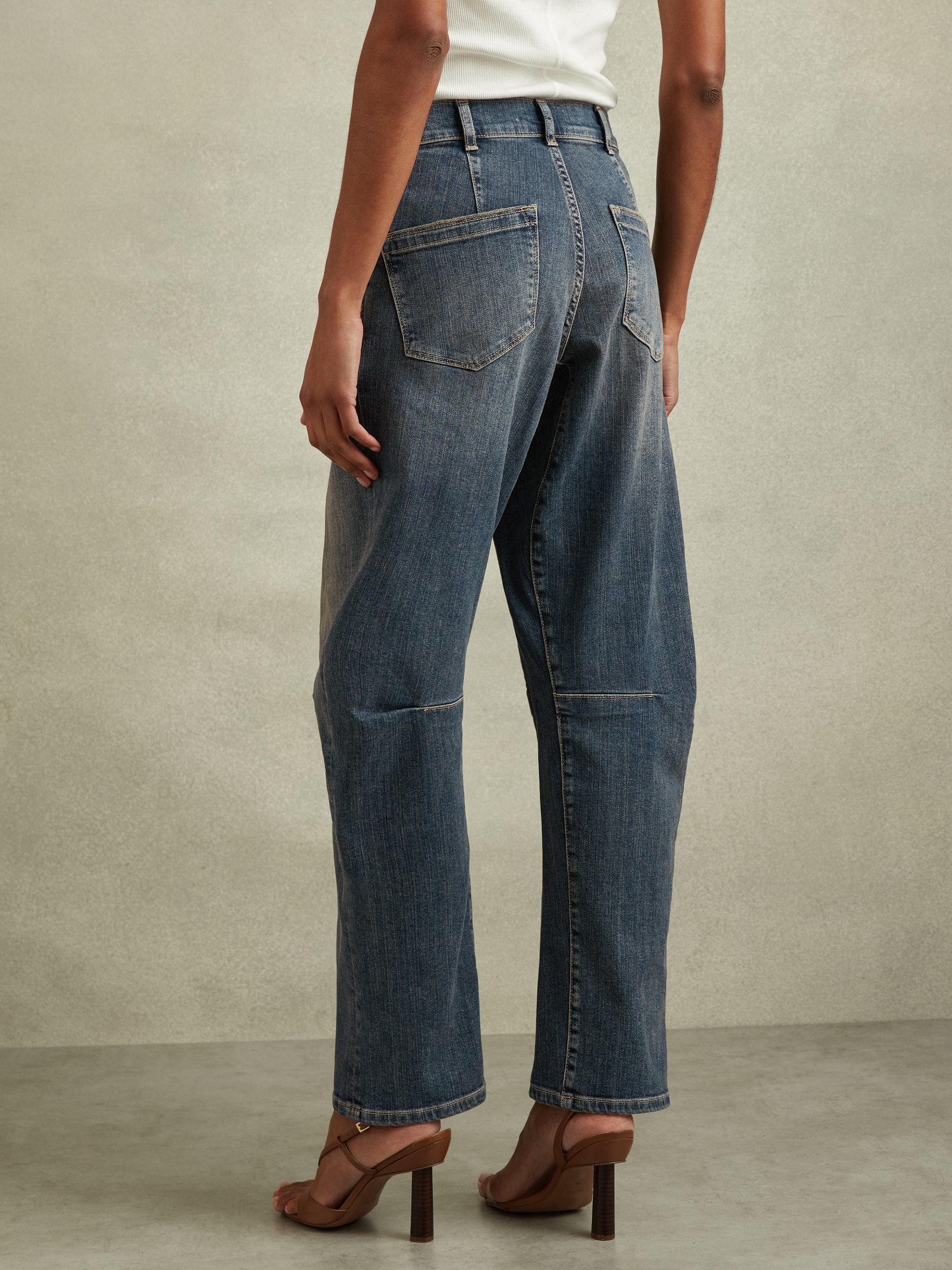 Barrel-Leg Dart Jeans in Mid Blue - Image 5 of 7