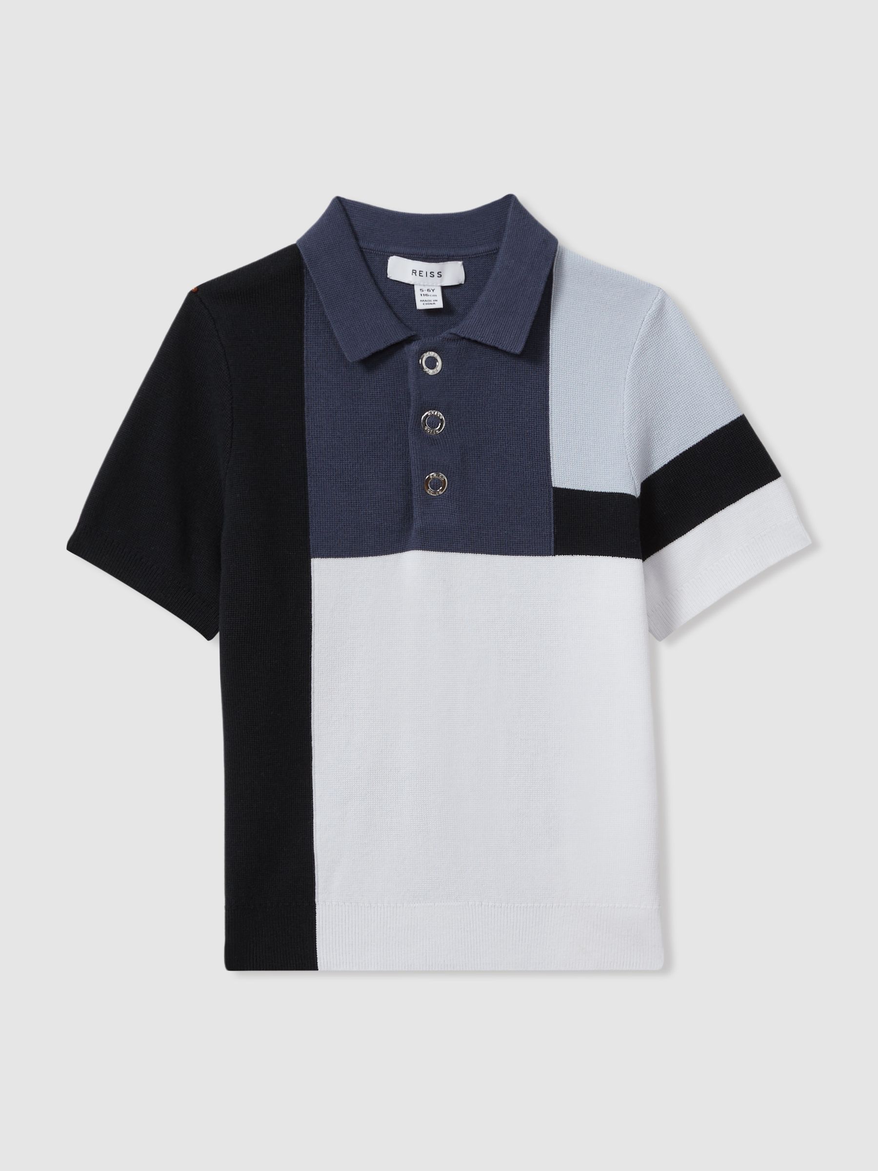 Teen Colourblock Polo Shirt in Blue Multi - Image 1 of 4