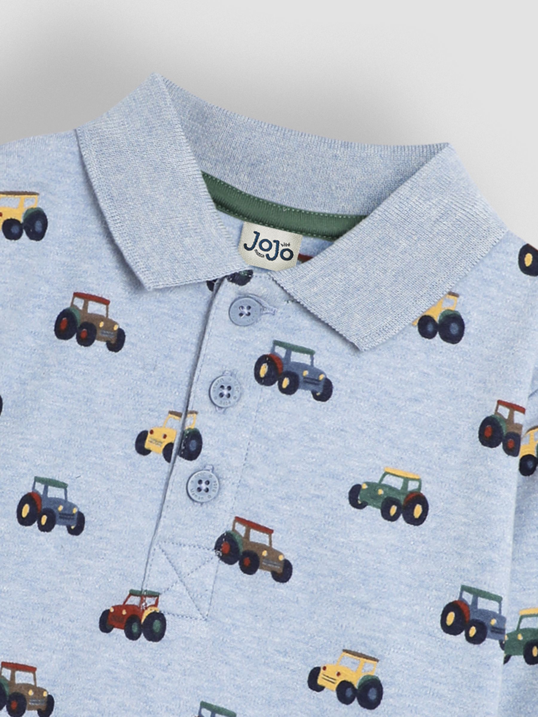 Blue Tractor Long Sleeve Print Polo Shirt - Image 3 of 3