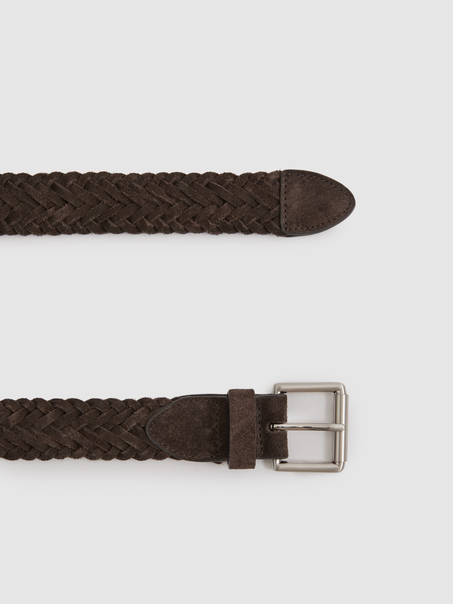 Suede Woven Belt in Chocolate Brown - Image 3 of 4