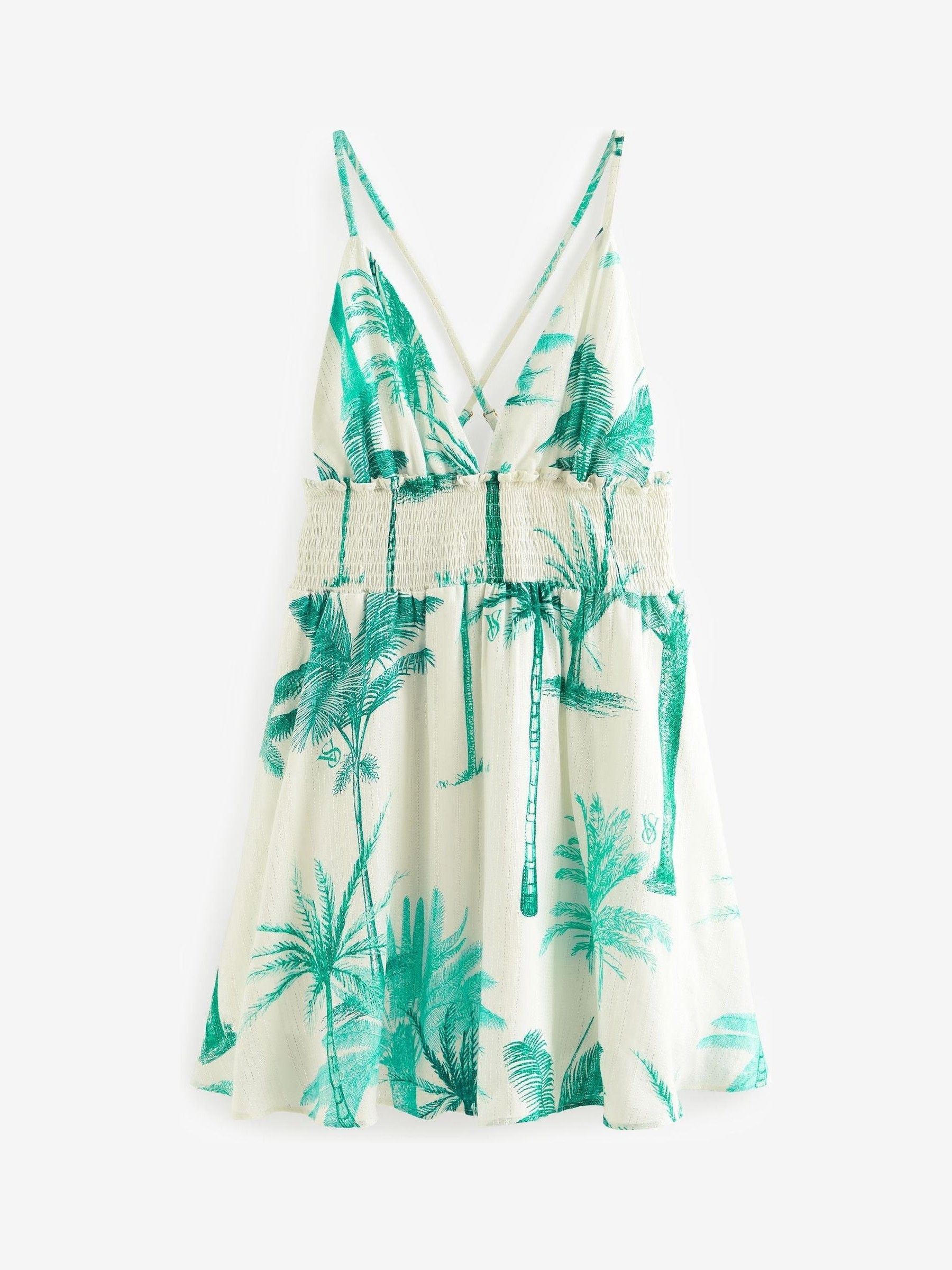 White Tropical Palm Dress - Image 6 of 7