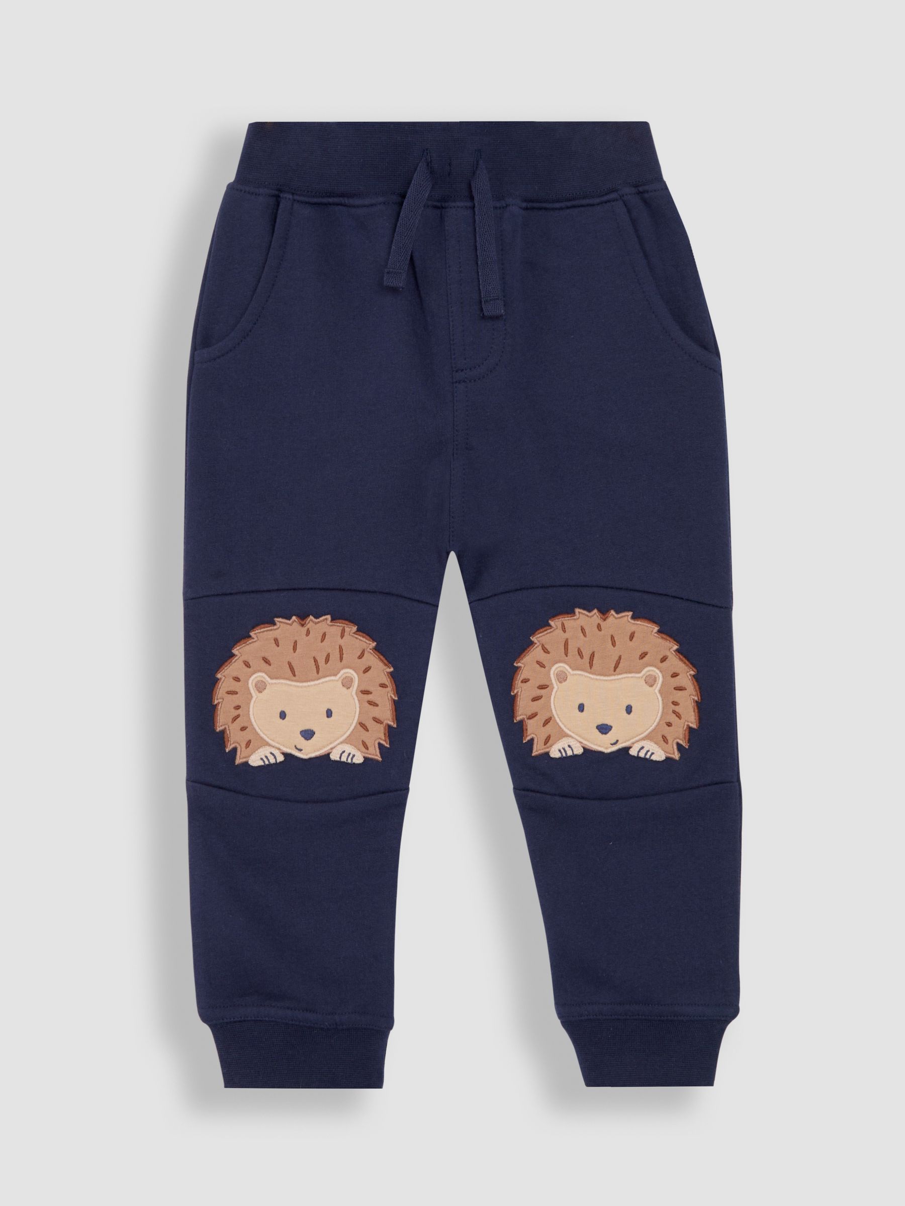 Navy Blue Hedgehog Appliqué Knee Pet in Pocket Joggers - Image 1 of 3
