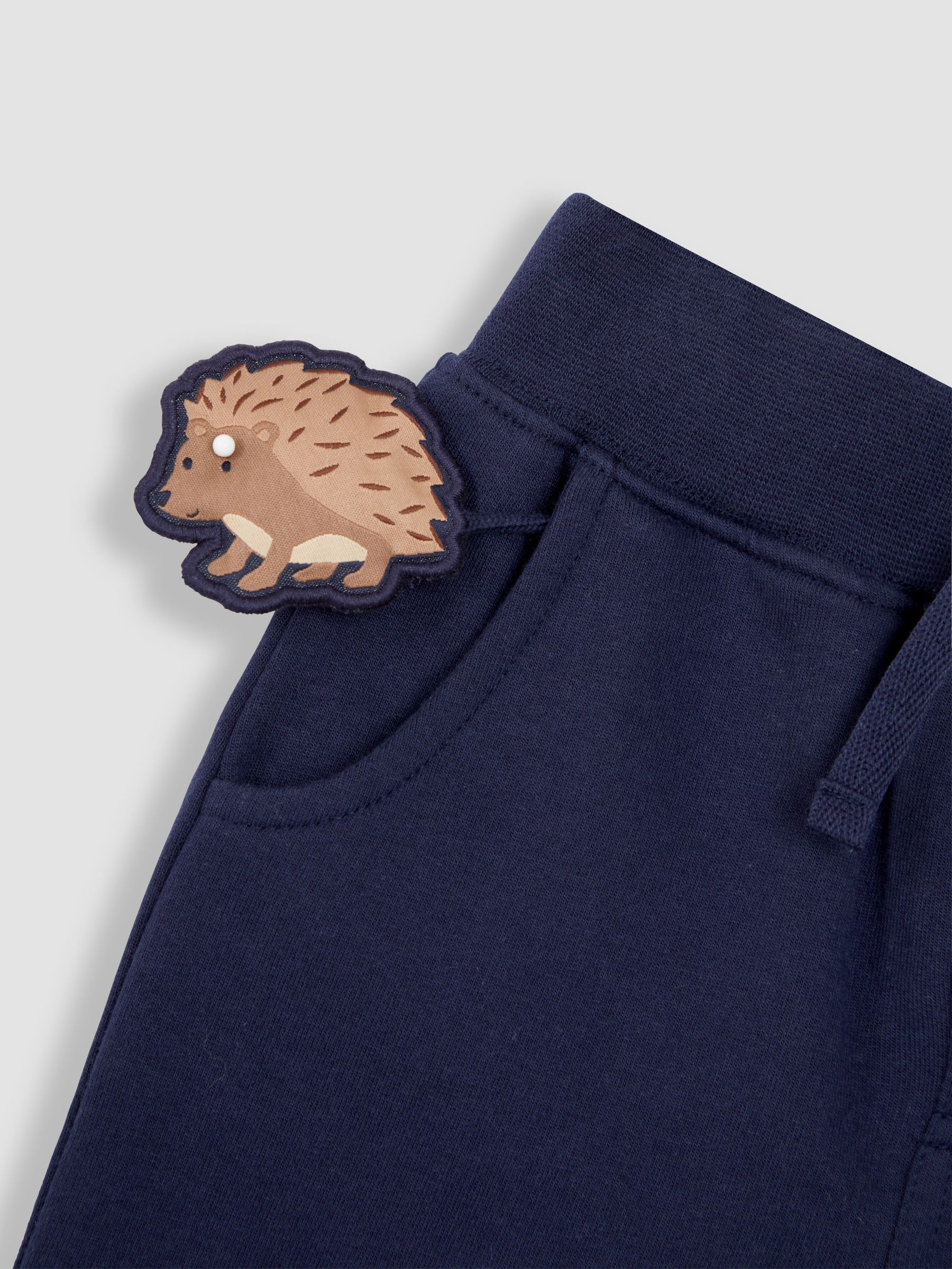 Navy Blue Hedgehog Appliqué Knee Pet in Pocket Joggers - Image 3 of 3