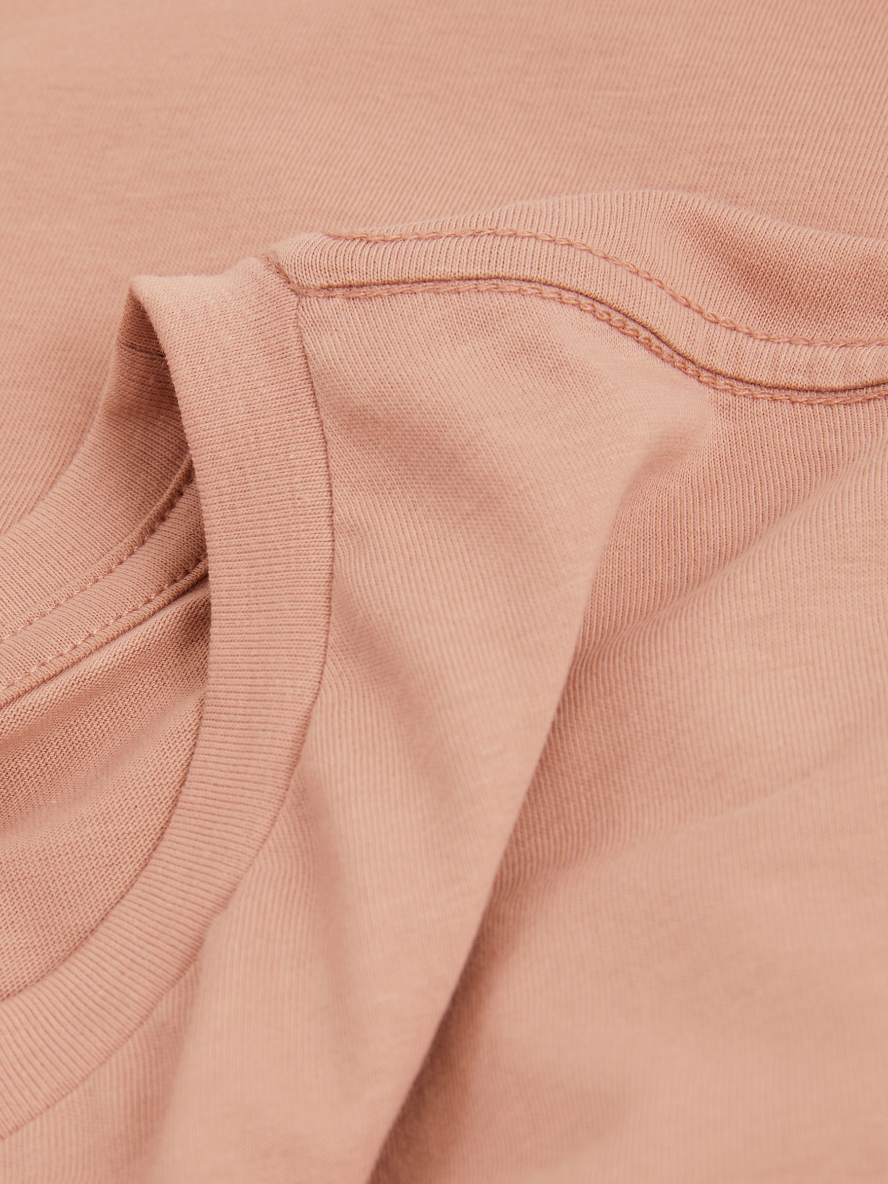 100% Cotton Crew Neck T-Shirt in Dusty Pink - Image 5 of 5
