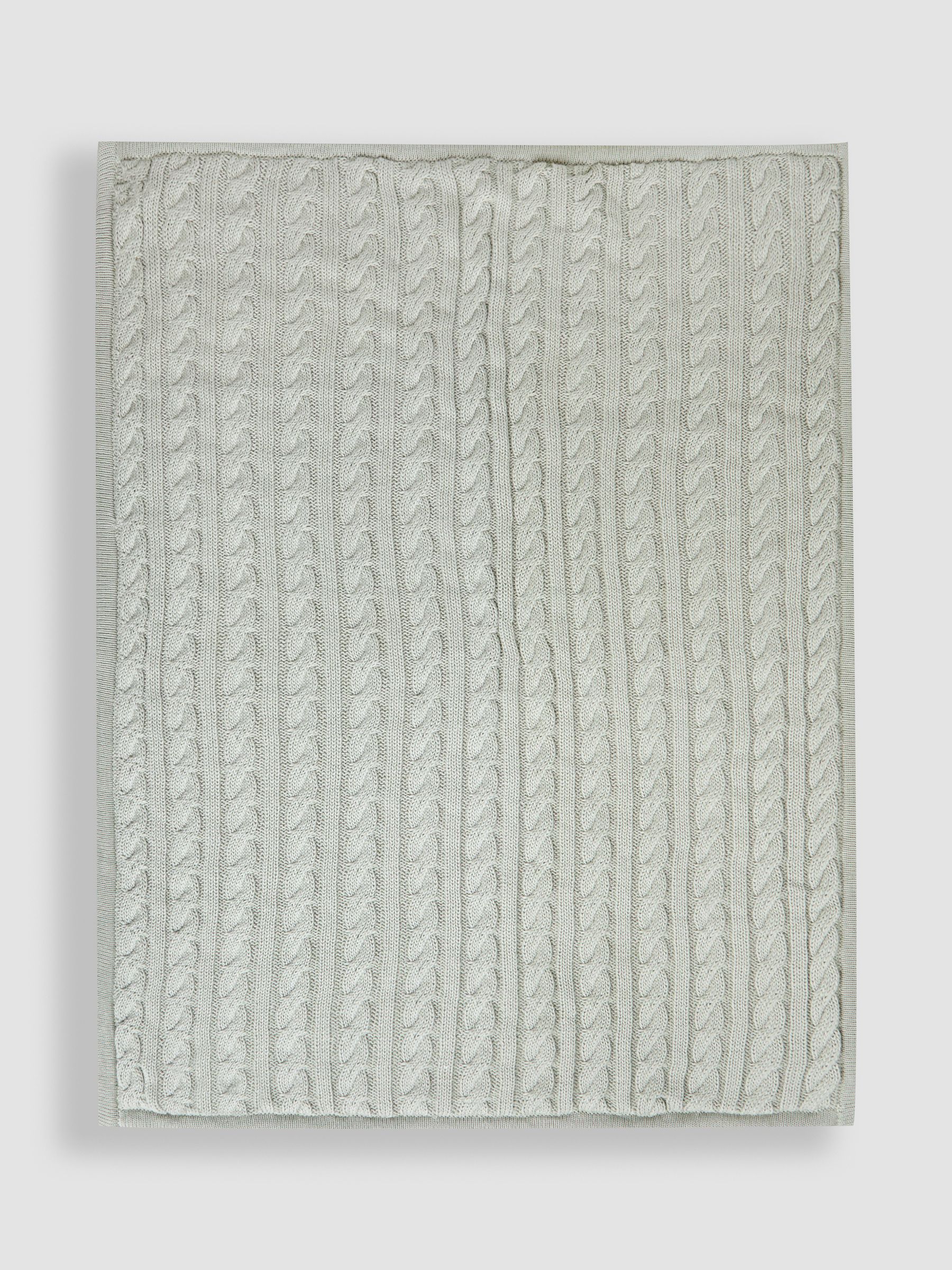 Sage Cable Knit Sherpa Fleece Blanket - Image 3 of 5