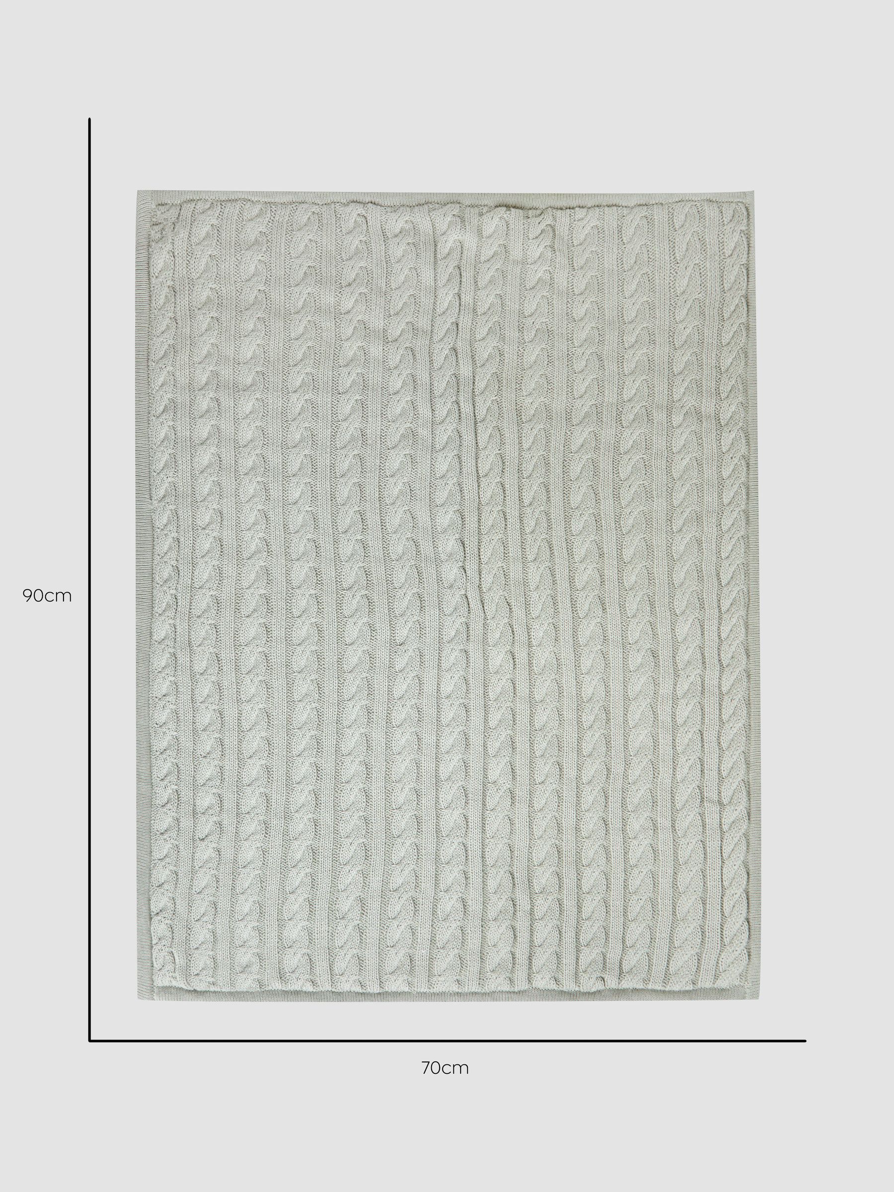 Sage Cable Knit Sherpa Fleece Blanket - Image 4 of 5