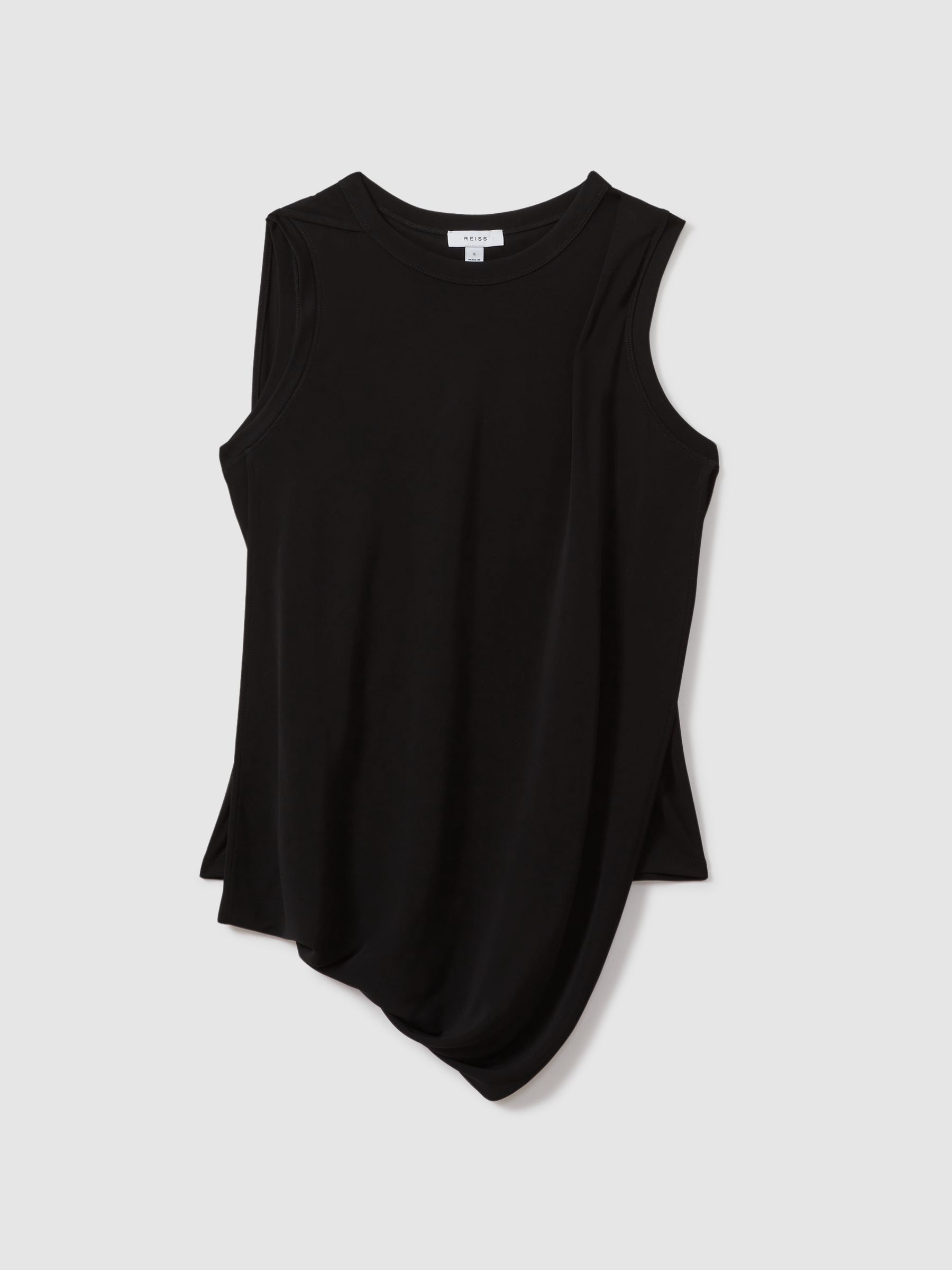 Draped Layered Top in Black - Image 2 of 5