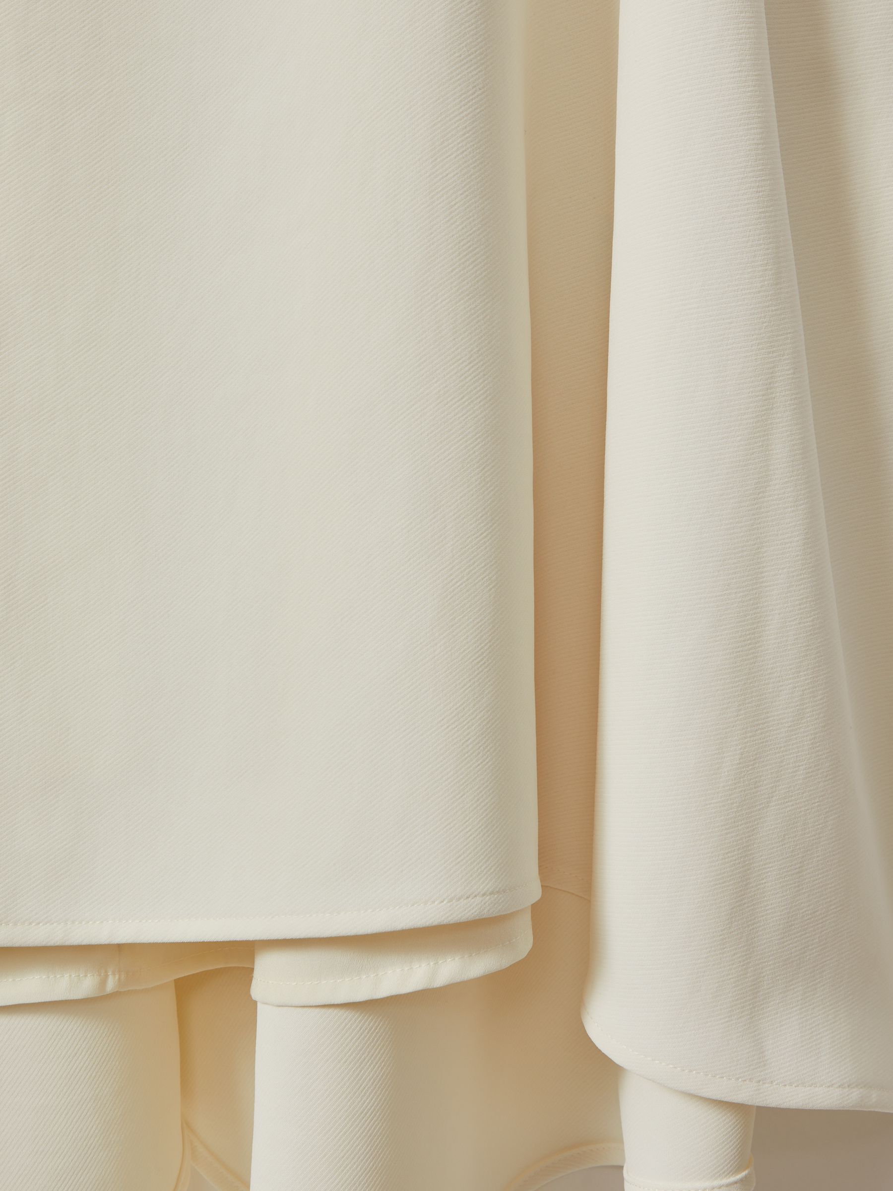High-Neck Drape Back Mini Dress in Ivory - Image 6 of 6