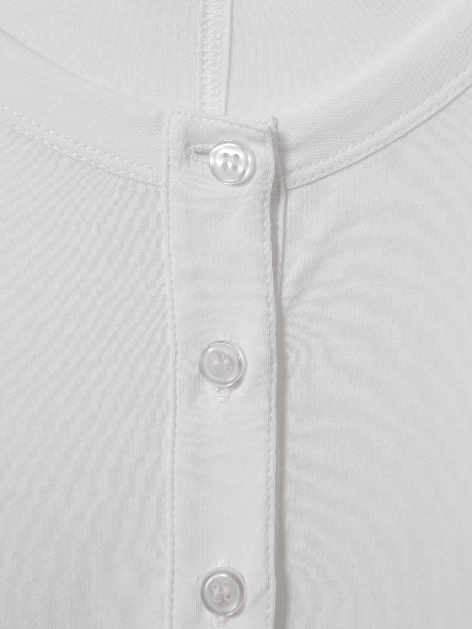 Cotton Henley Top in White - Image 6 of 6