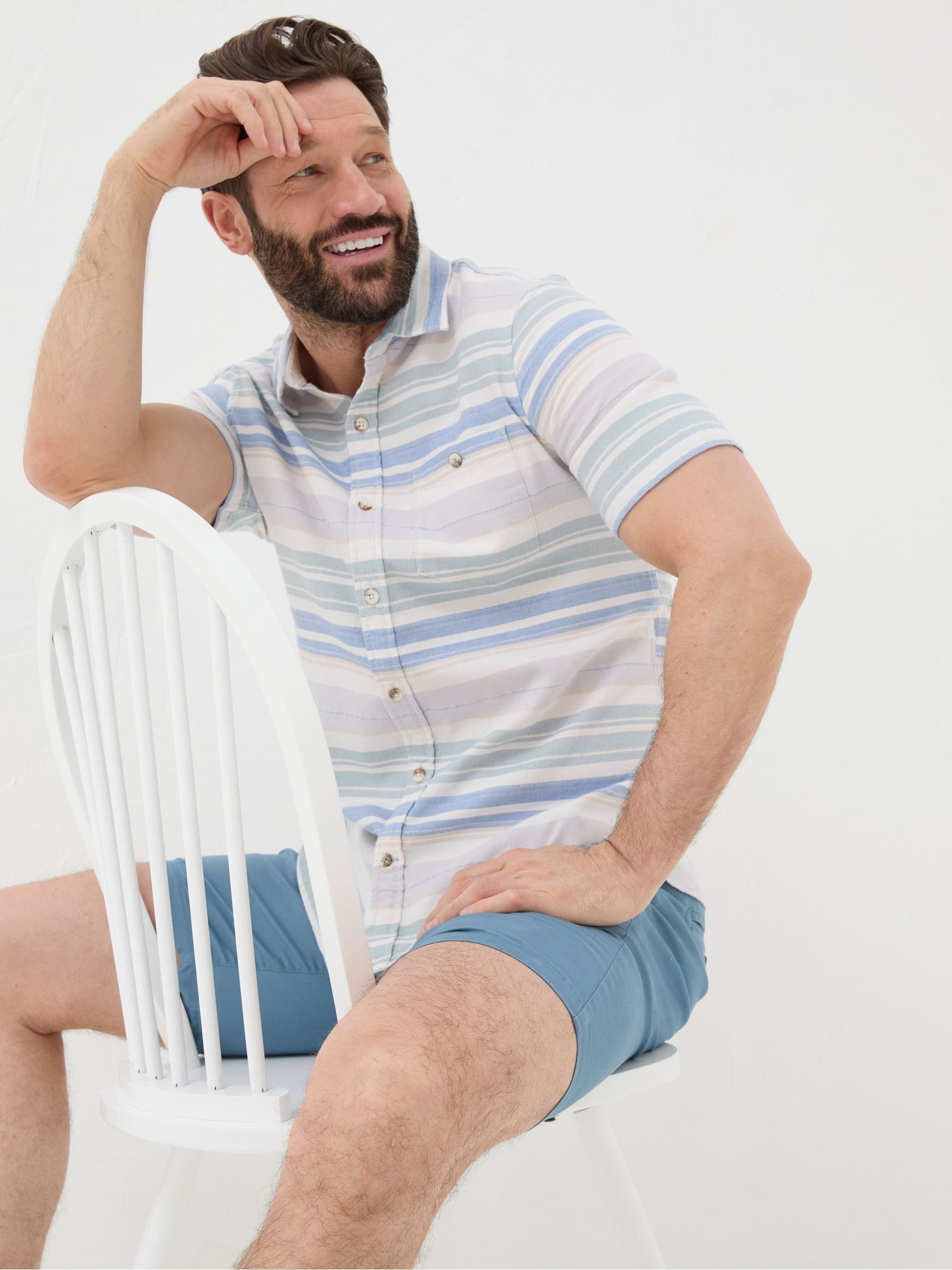 Purple Short Sleeve Trescott Stripe Shirt - Image 3 of 6