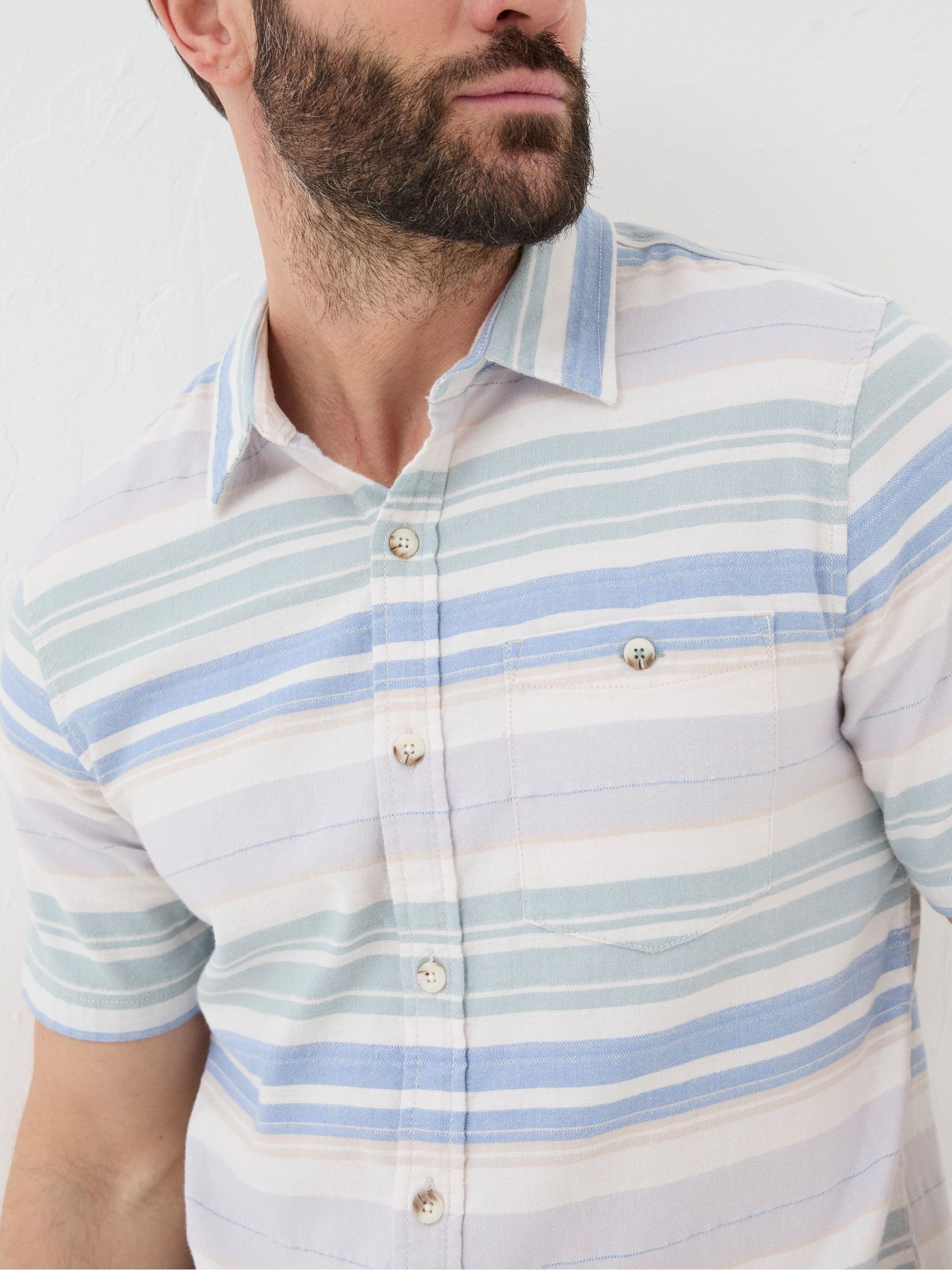 Purple Short Sleeve Trescott Stripe Shirt - Image 4 of 6