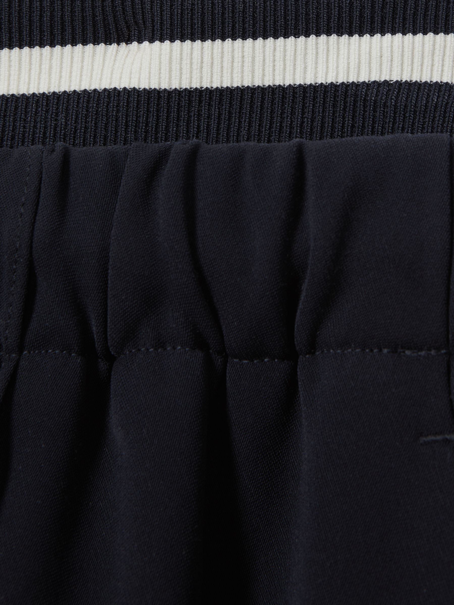 Waistband Detail Wide Leg Trousers in Navy - Image 6 of 6