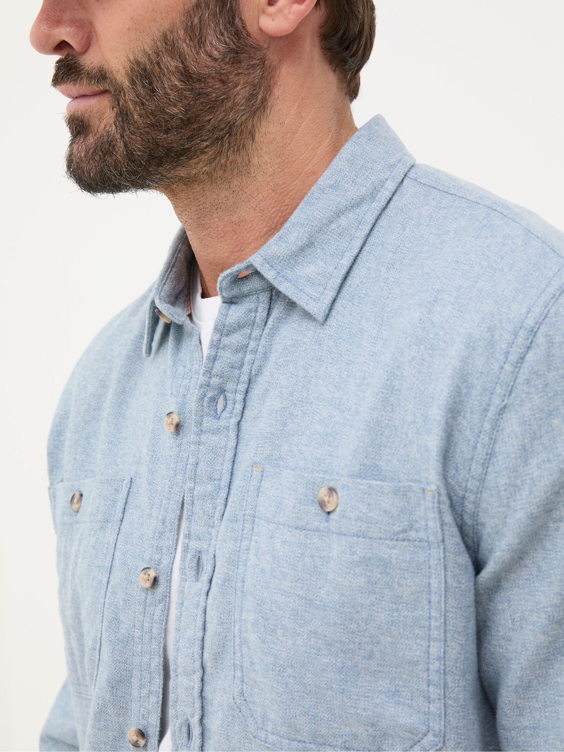 Blue Long Sleeve Malton Shirt - Image 4 of 6 Blue Long Sleeve Malton Shirt - Image 4 of 6