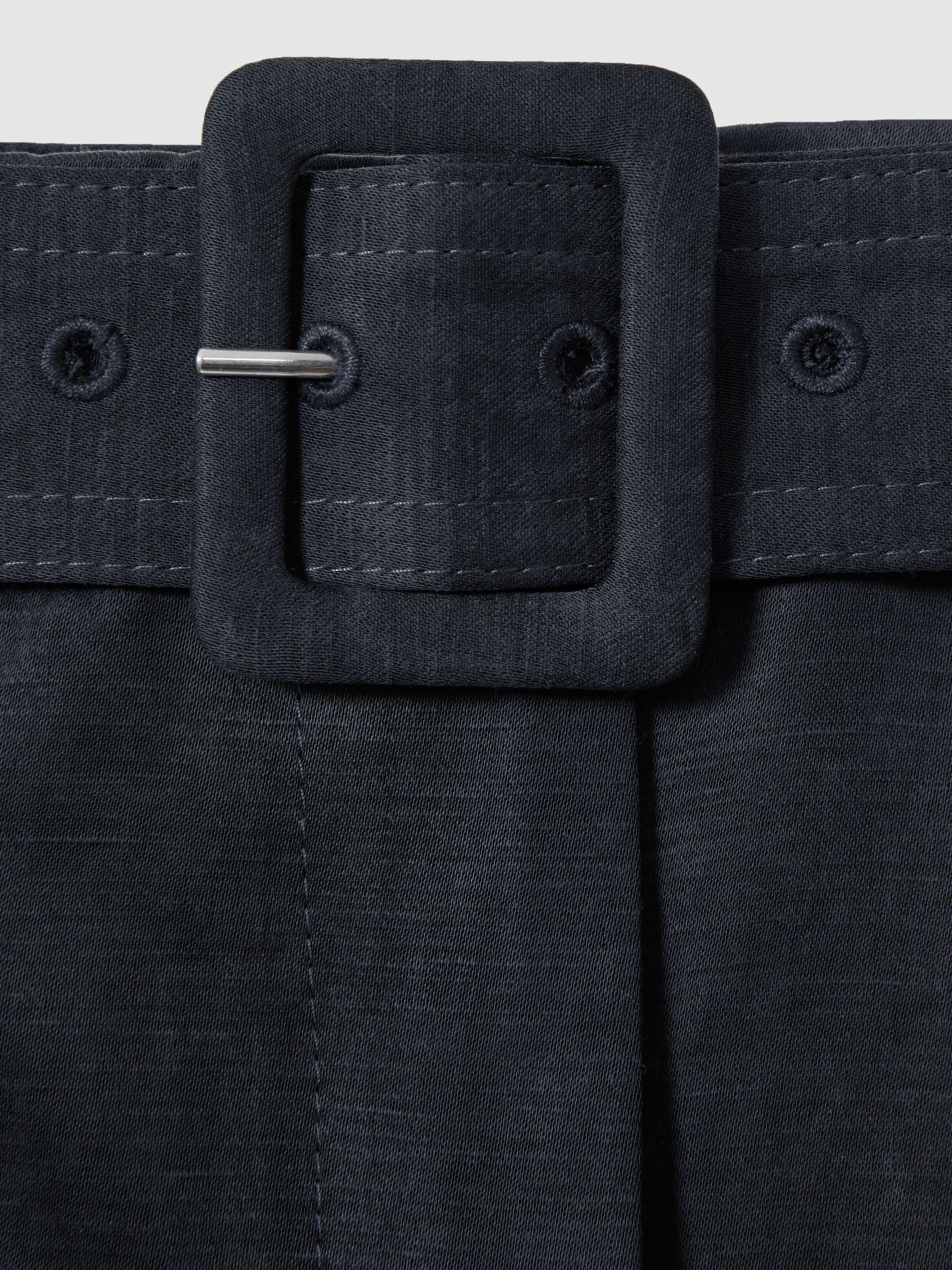 Atelier Cupro Belted Suit Trousers in Navy - Image 5 of 5