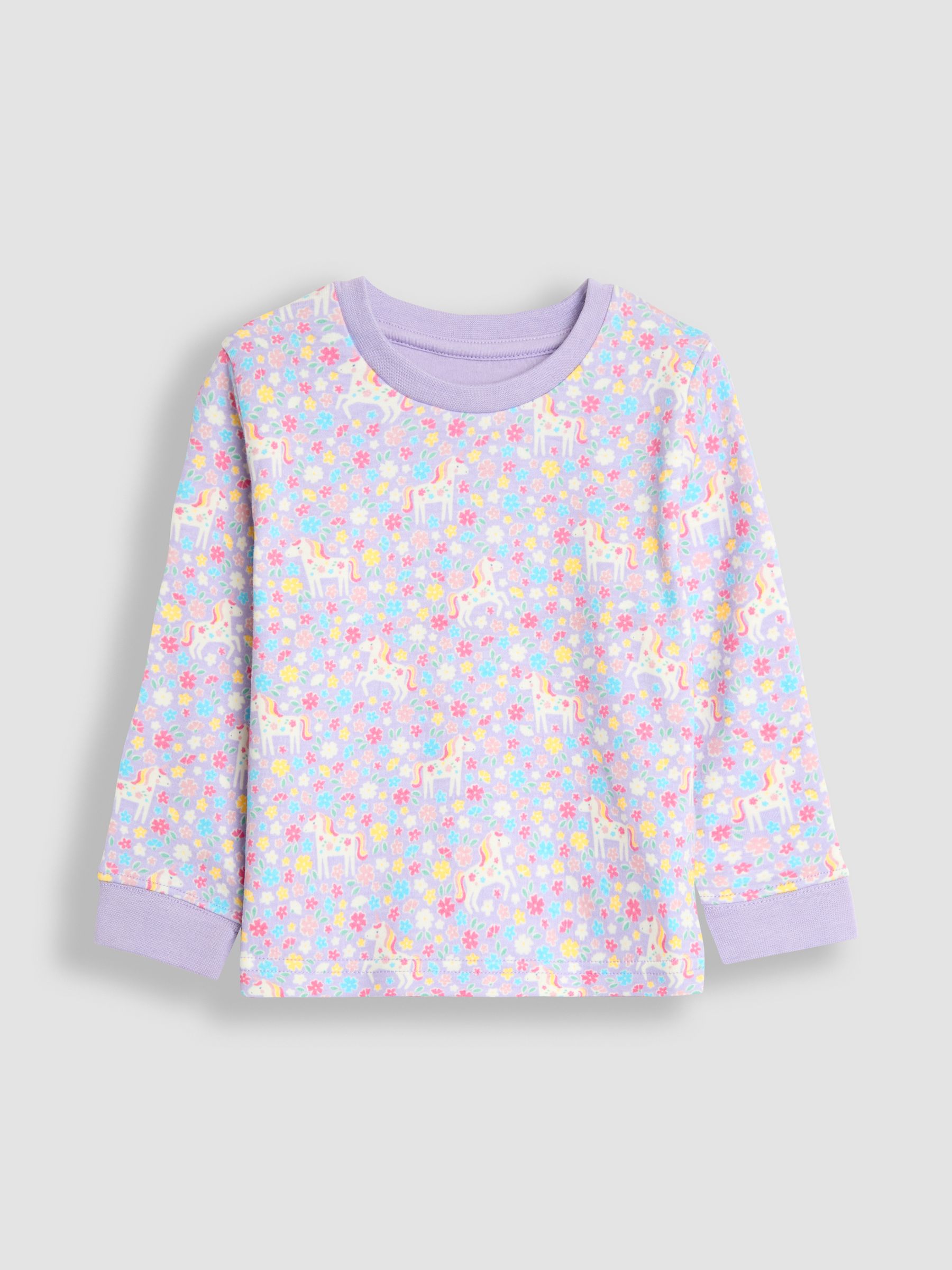 Lilac 2-Pack Unicorn Jersey Pyjamas - Image 6 of 9