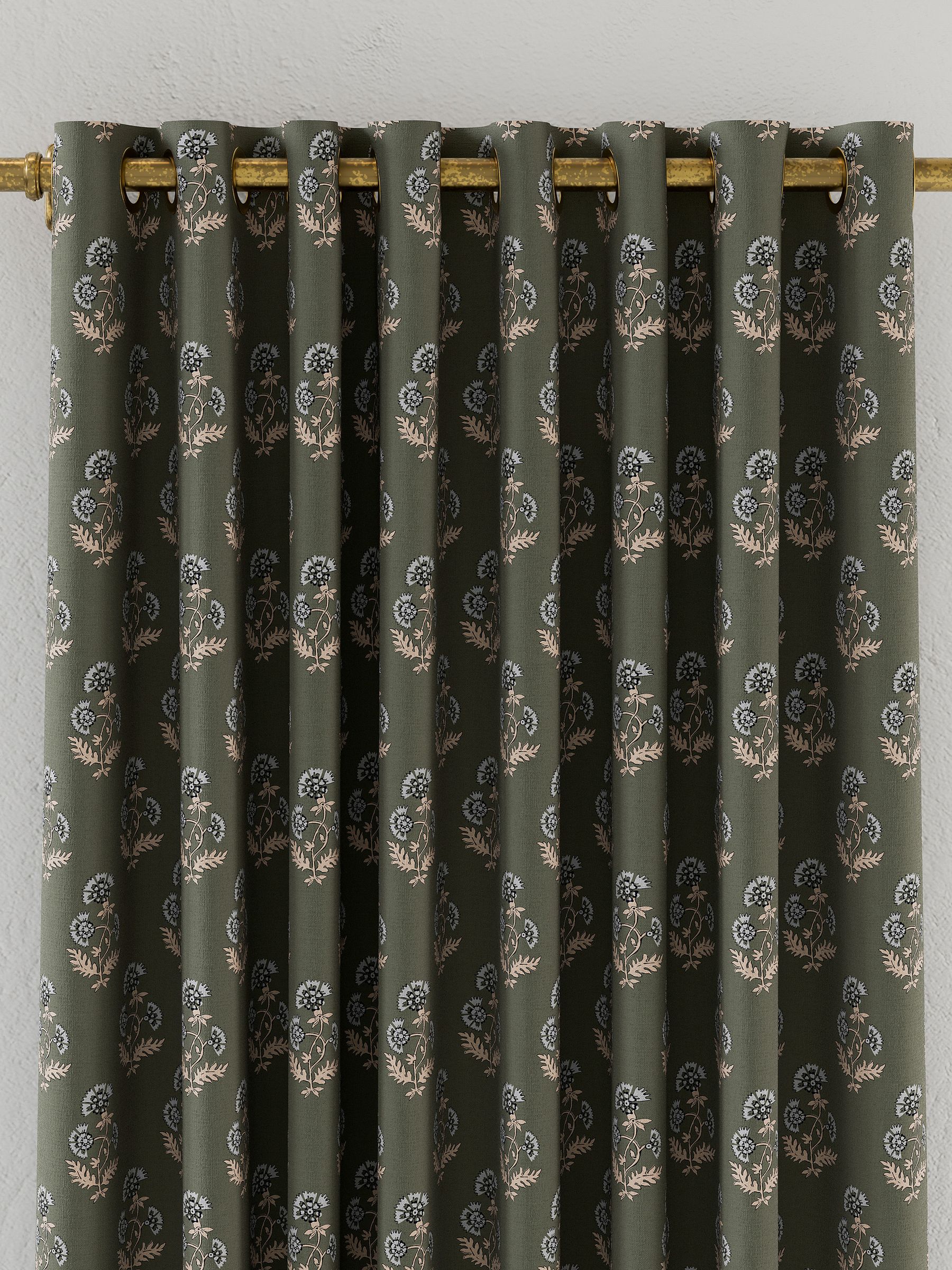 Olive Chamomile Blackout Eyelet Curtains - Image 2 of 2