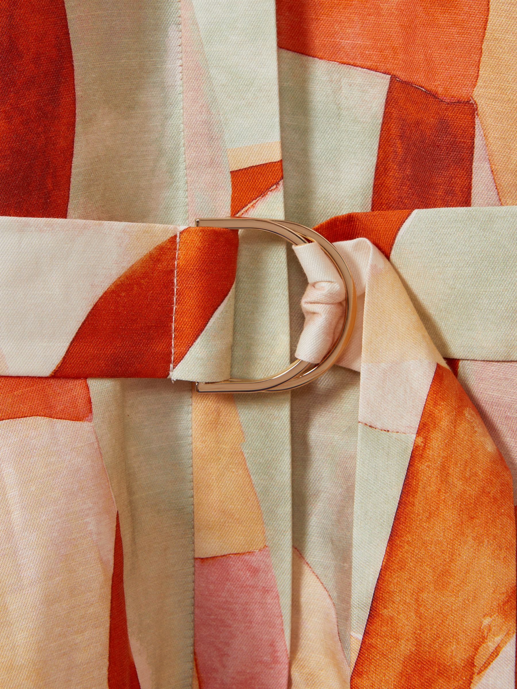 Acler Geometric Print Balloon Sleeve Mini Dress in Orange Multi - Image 5 of 5