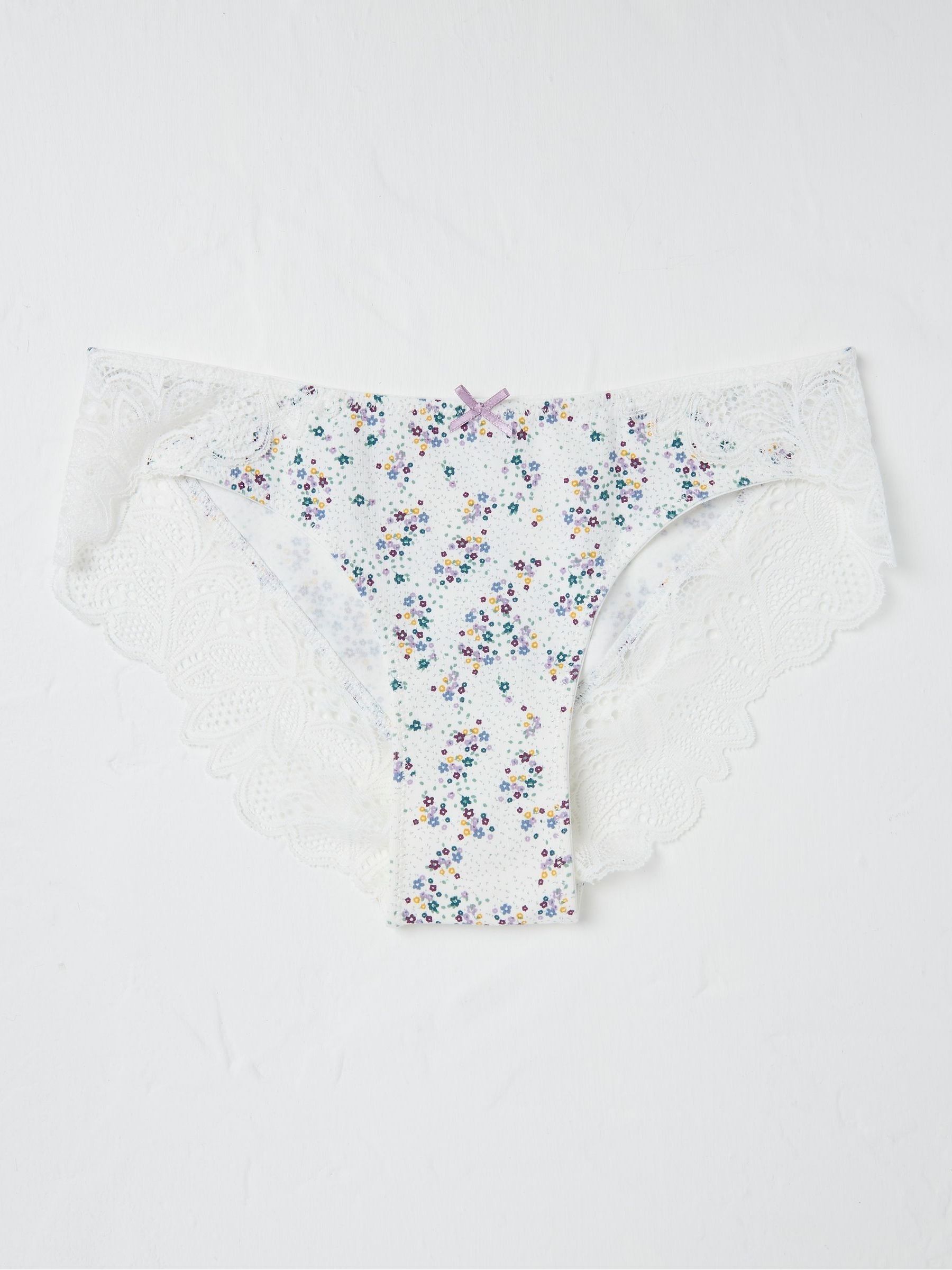 Mabel Cream Floral Cheeky Knickers - Image 1 of 2