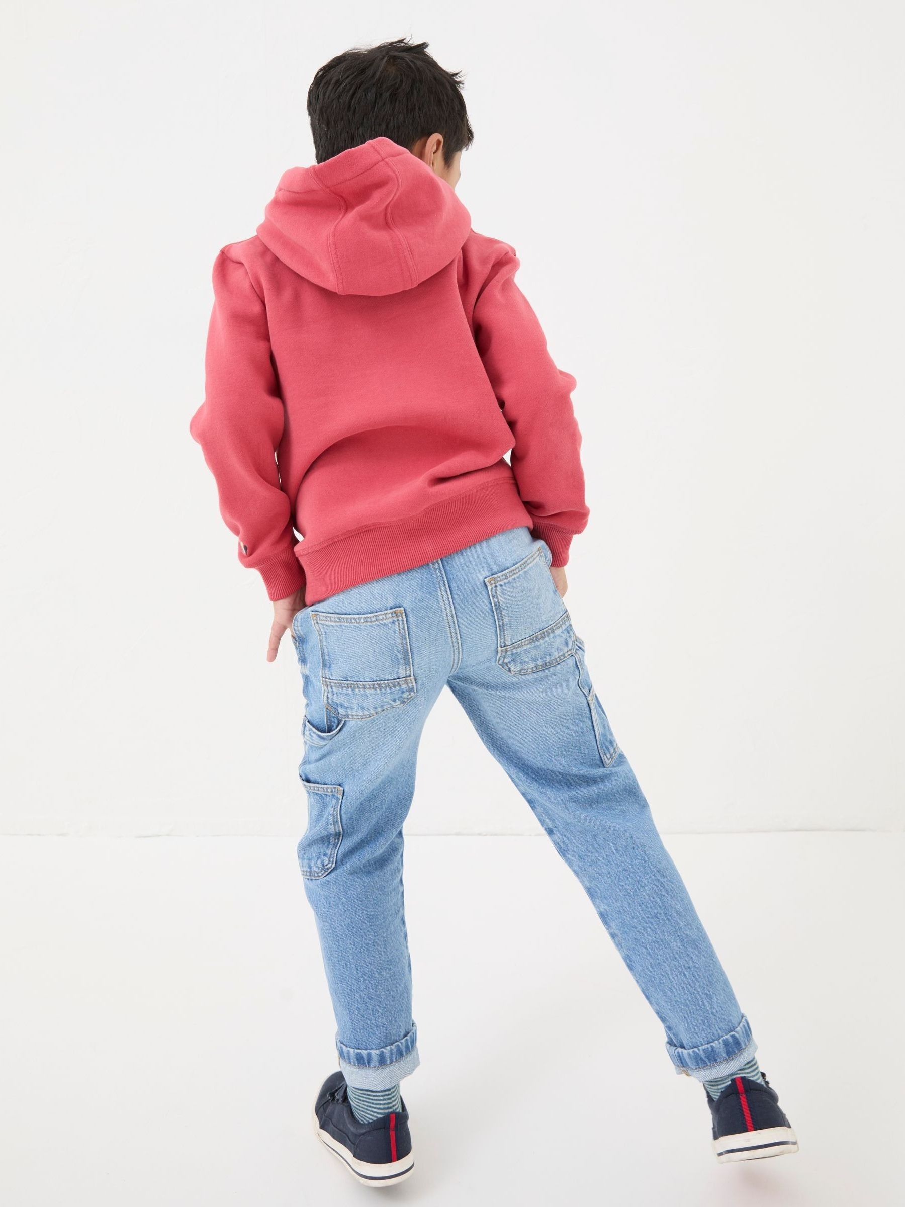 Red Chest Stripe Popover Hoodie - Image 2 of 4