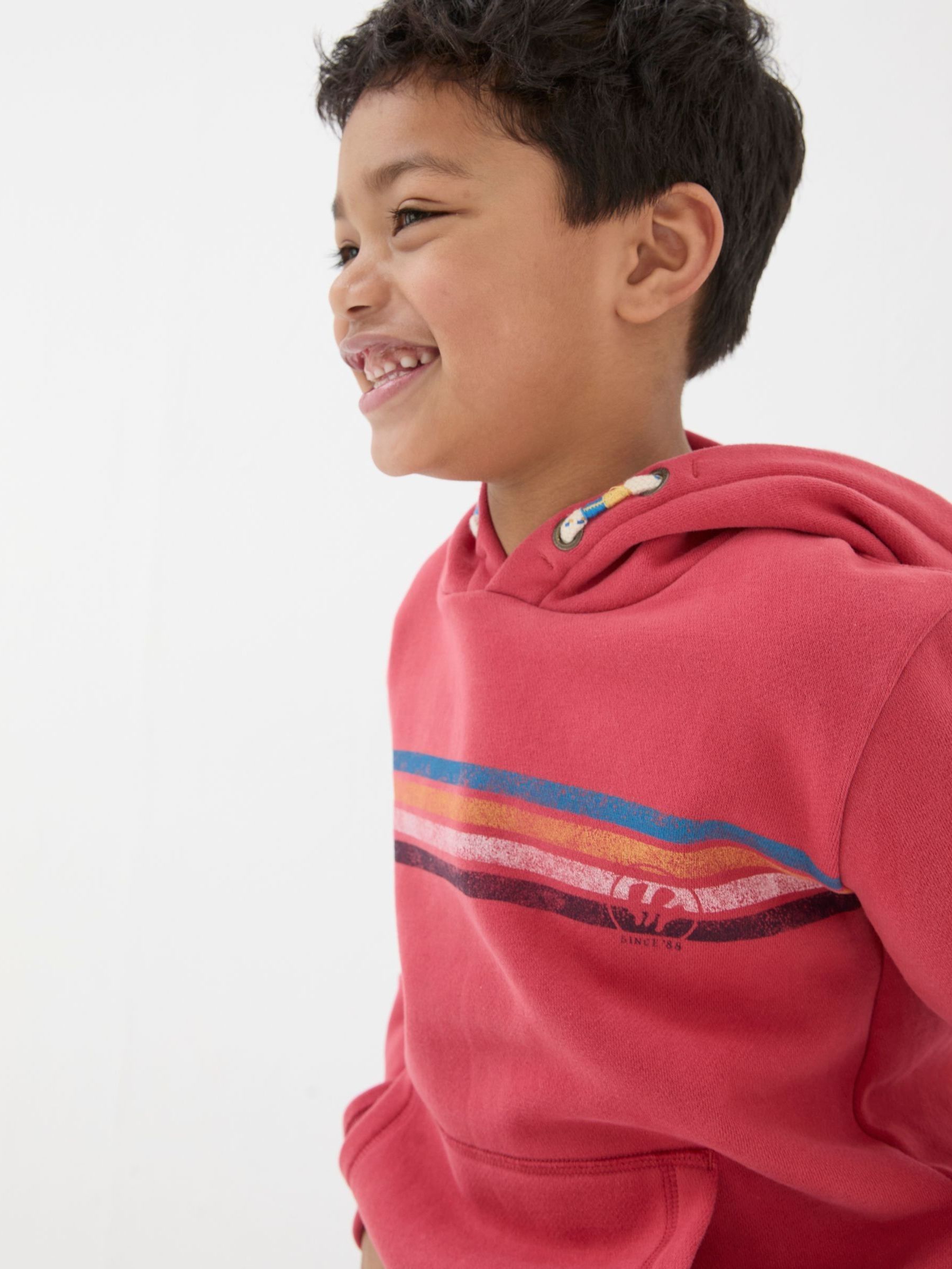 Red Chest Stripe Popover Hoodie - Image 3 of 4