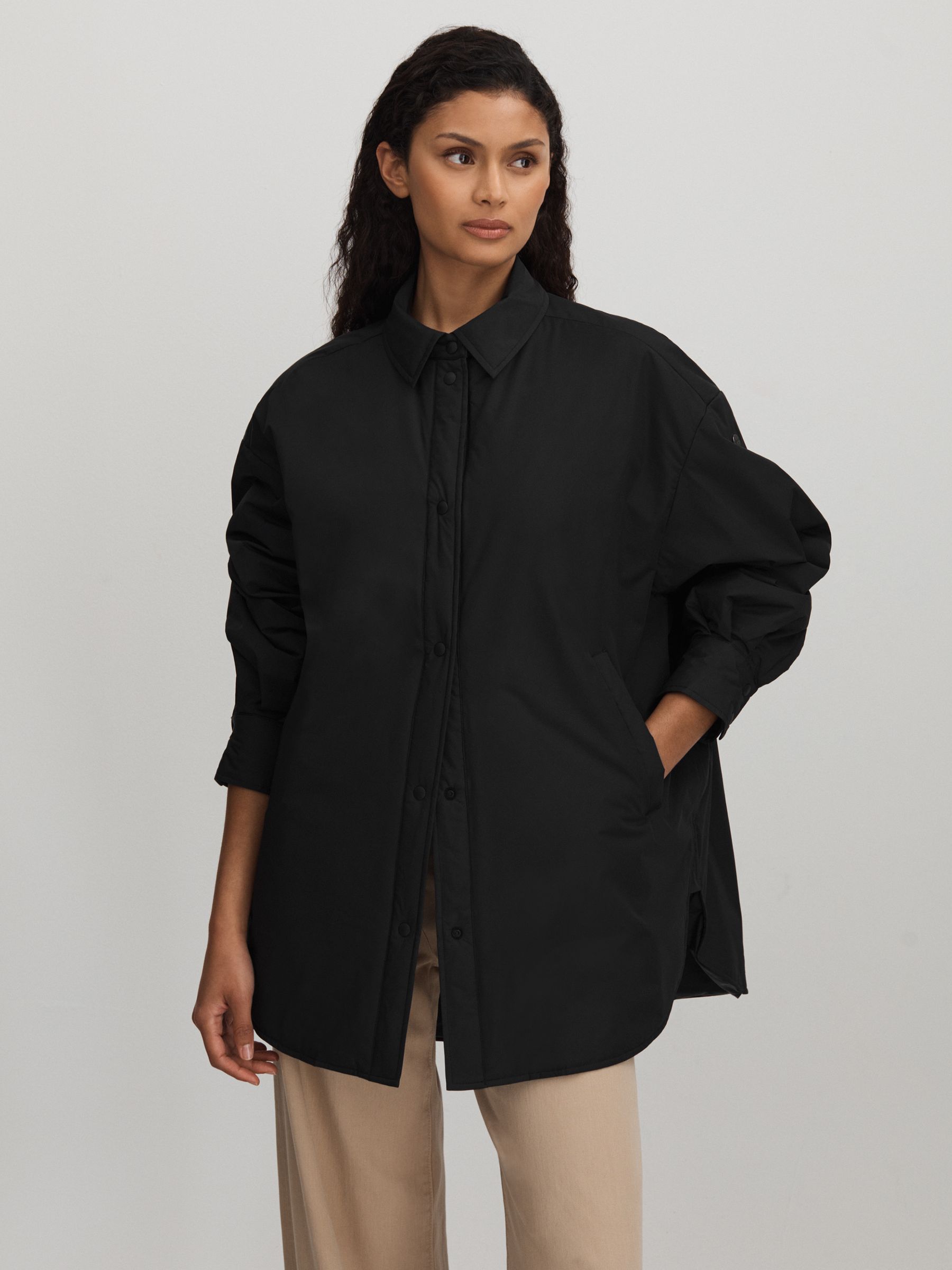Scandinavian Edition Padded Shirt Jacket in Black - Image 3 of 6