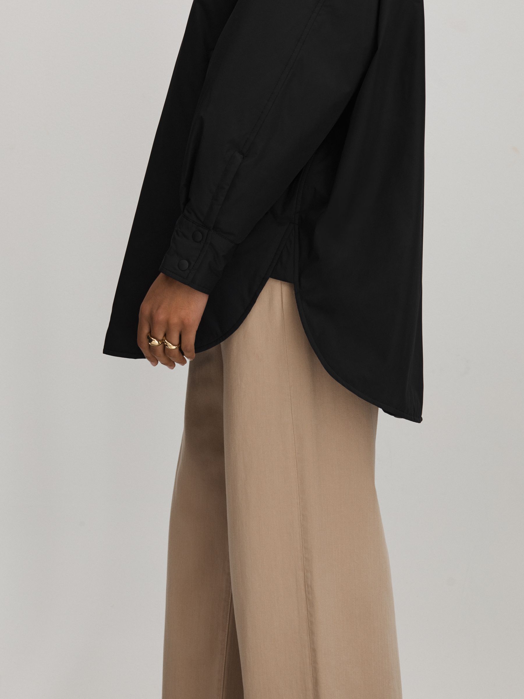 Scandinavian Edition Padded Shirt Jacket in Black - Image 4 of 6