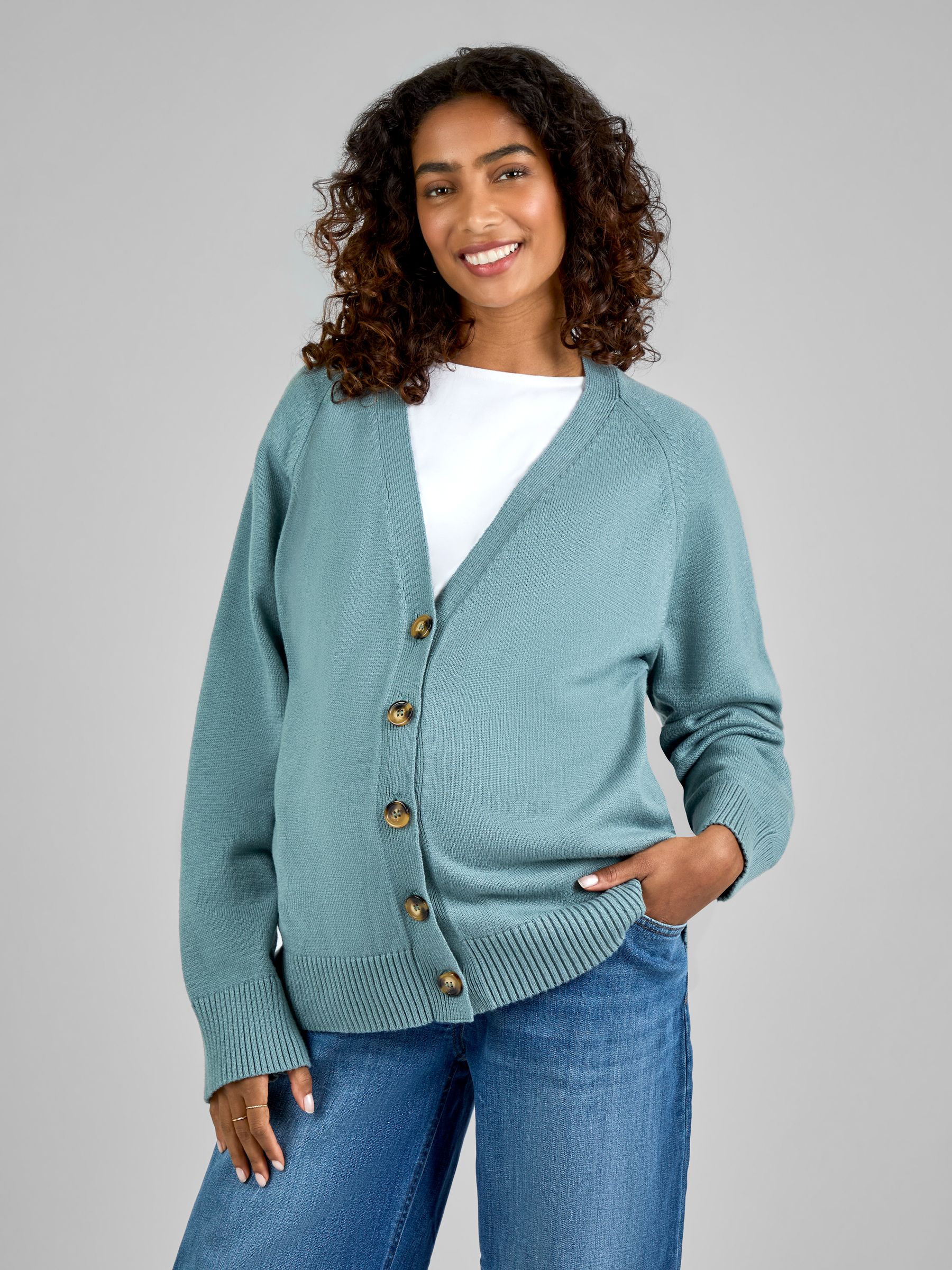 Sage Green Buttoned Maternity Cardigan - Image 1 of 5
