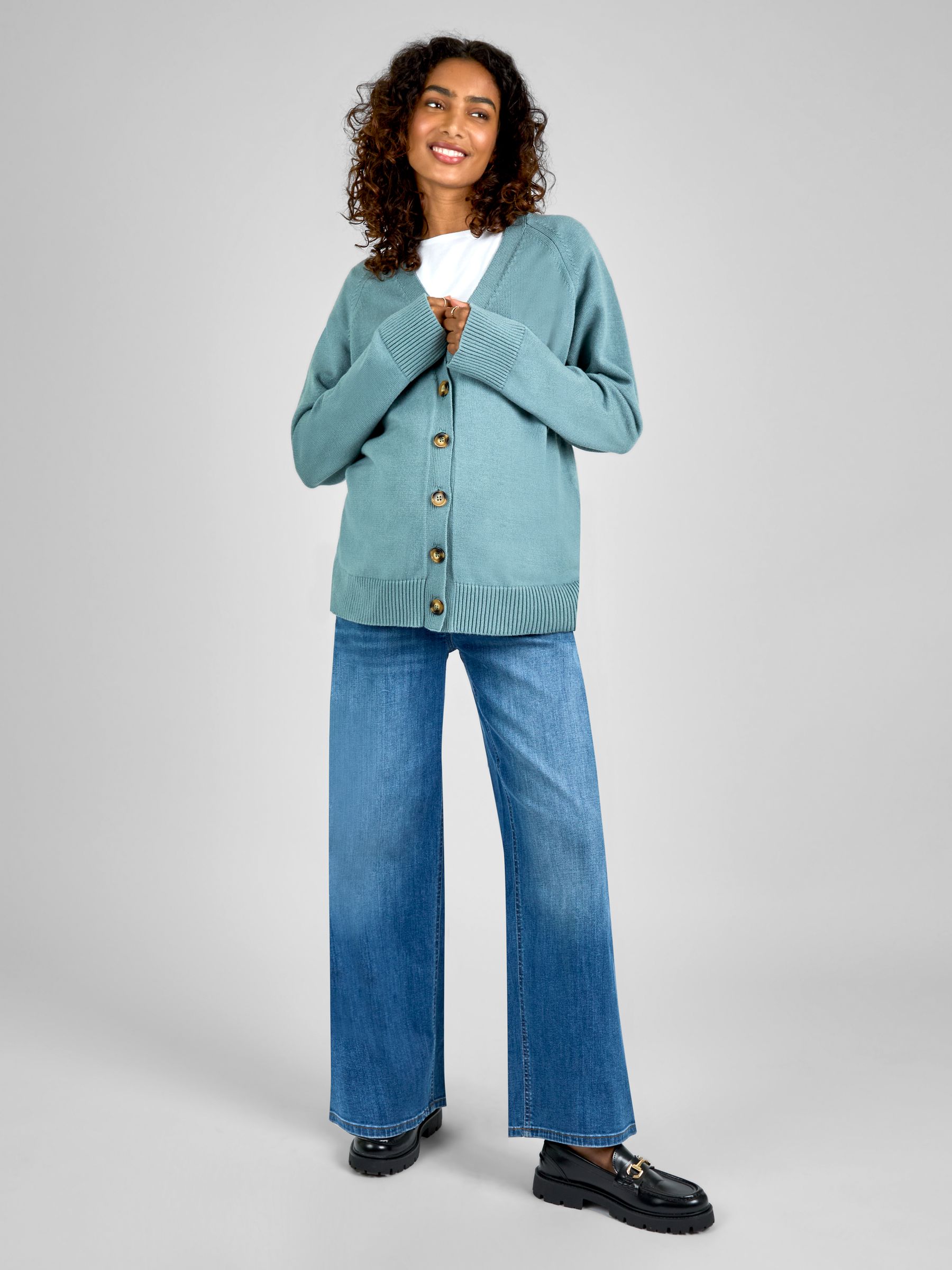Sage Green Buttoned Maternity Cardigan - Image 3 of 5