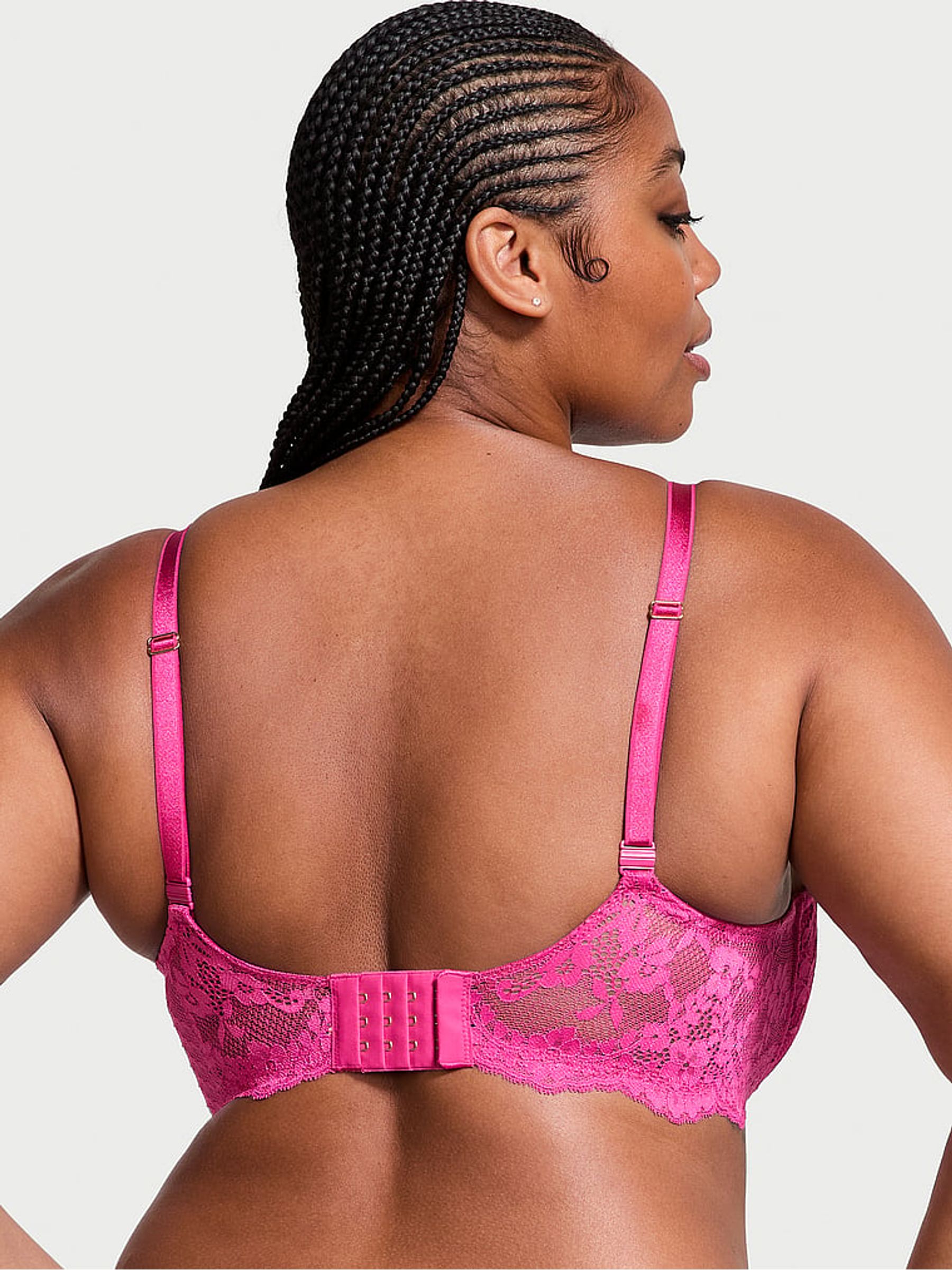 Luscious Rose Pink Lace Unlined Balcony Bra - Image 2 of 3