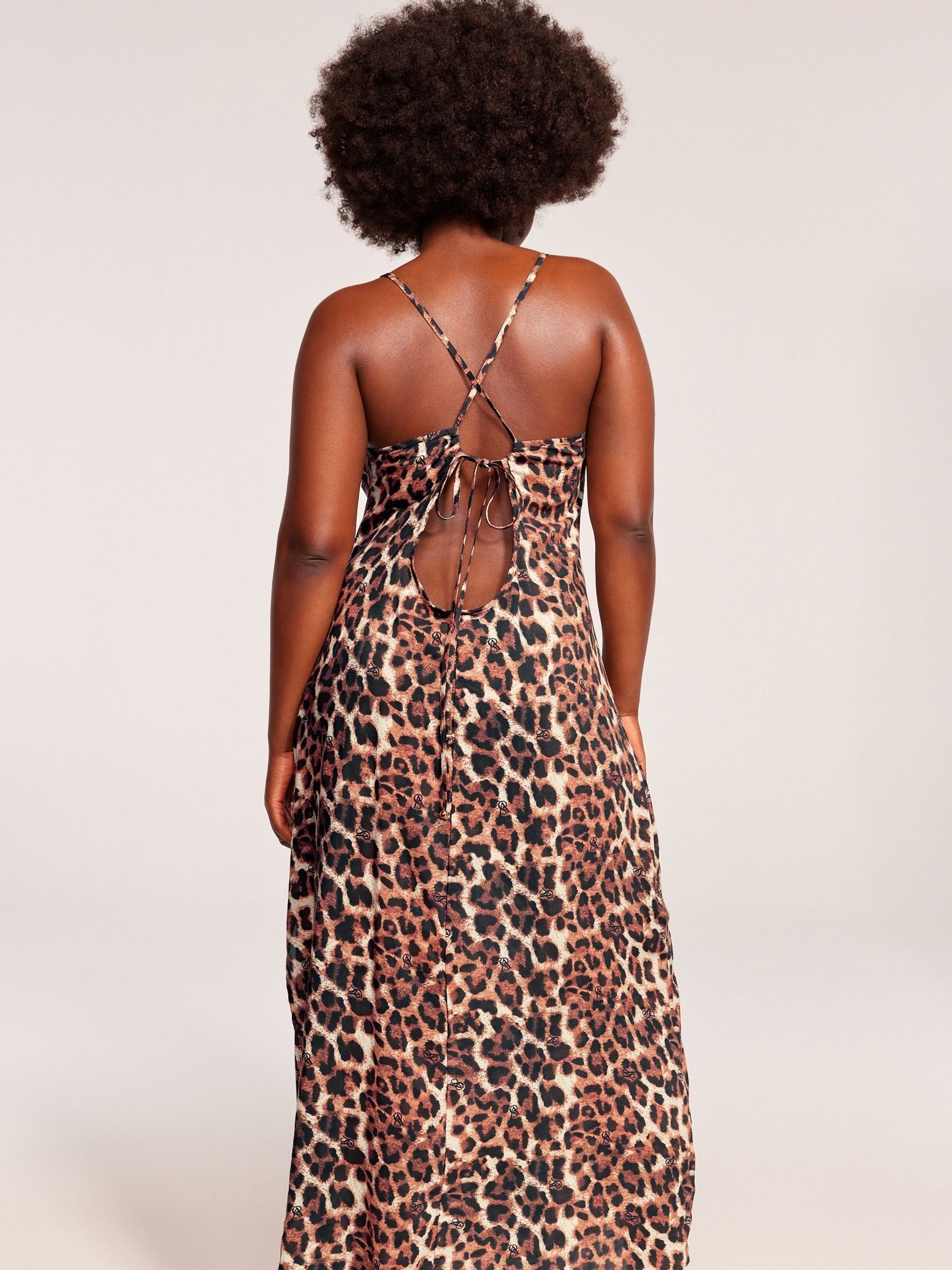 Brown Modal Leopard Maxi Dress Coverup - Image 2 of 7