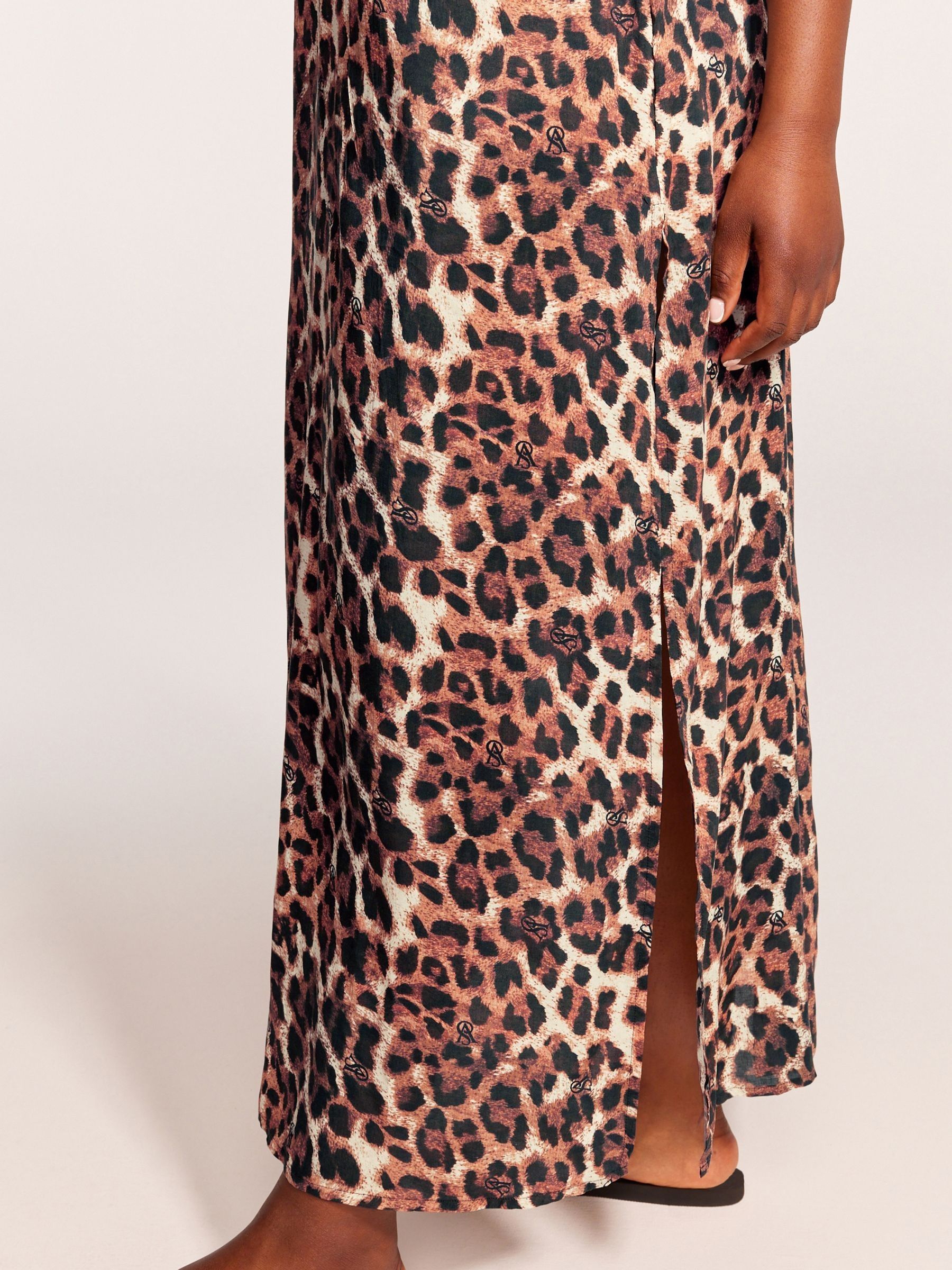 Brown Modal Leopard Maxi Dress Coverup - Image 5 of 7