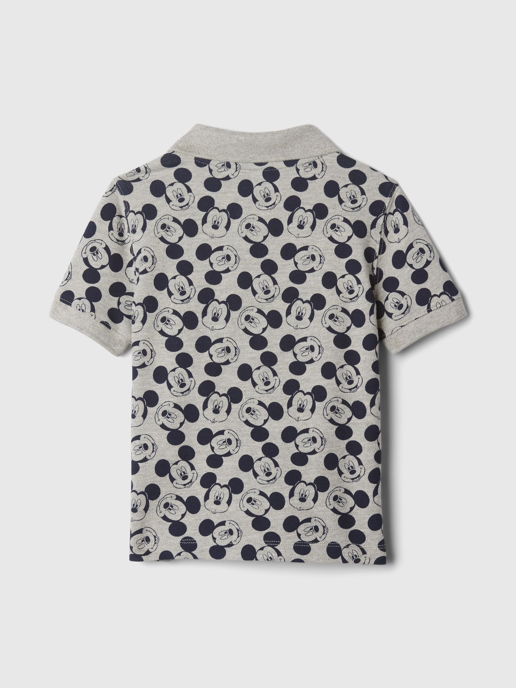 Grey Disney Mickey Mouse Graphic Short Sleeve Polo Shirt (12mths-5yrs) - Image 2 of 3