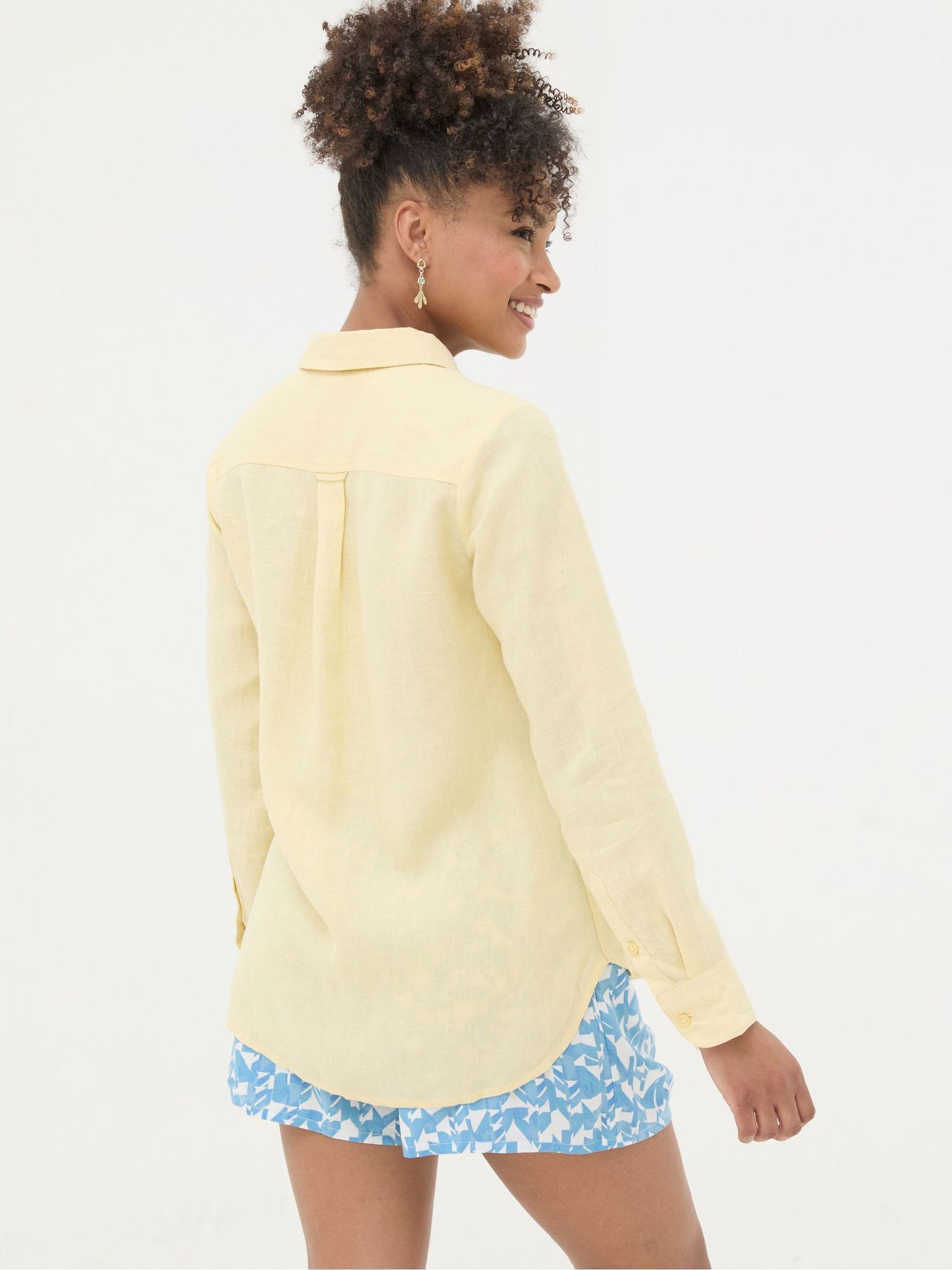 Olivia Yellow Linen Shirt - Image 3 of 6