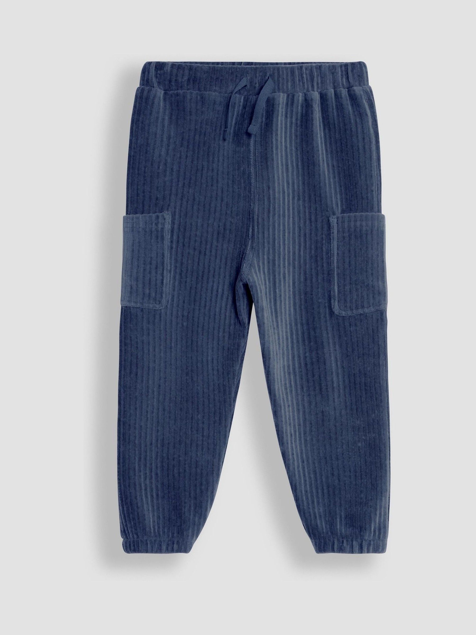 Khaki Green & Navy Blue 2-Pack Velour Pocket Joggers - Image 2 of 5