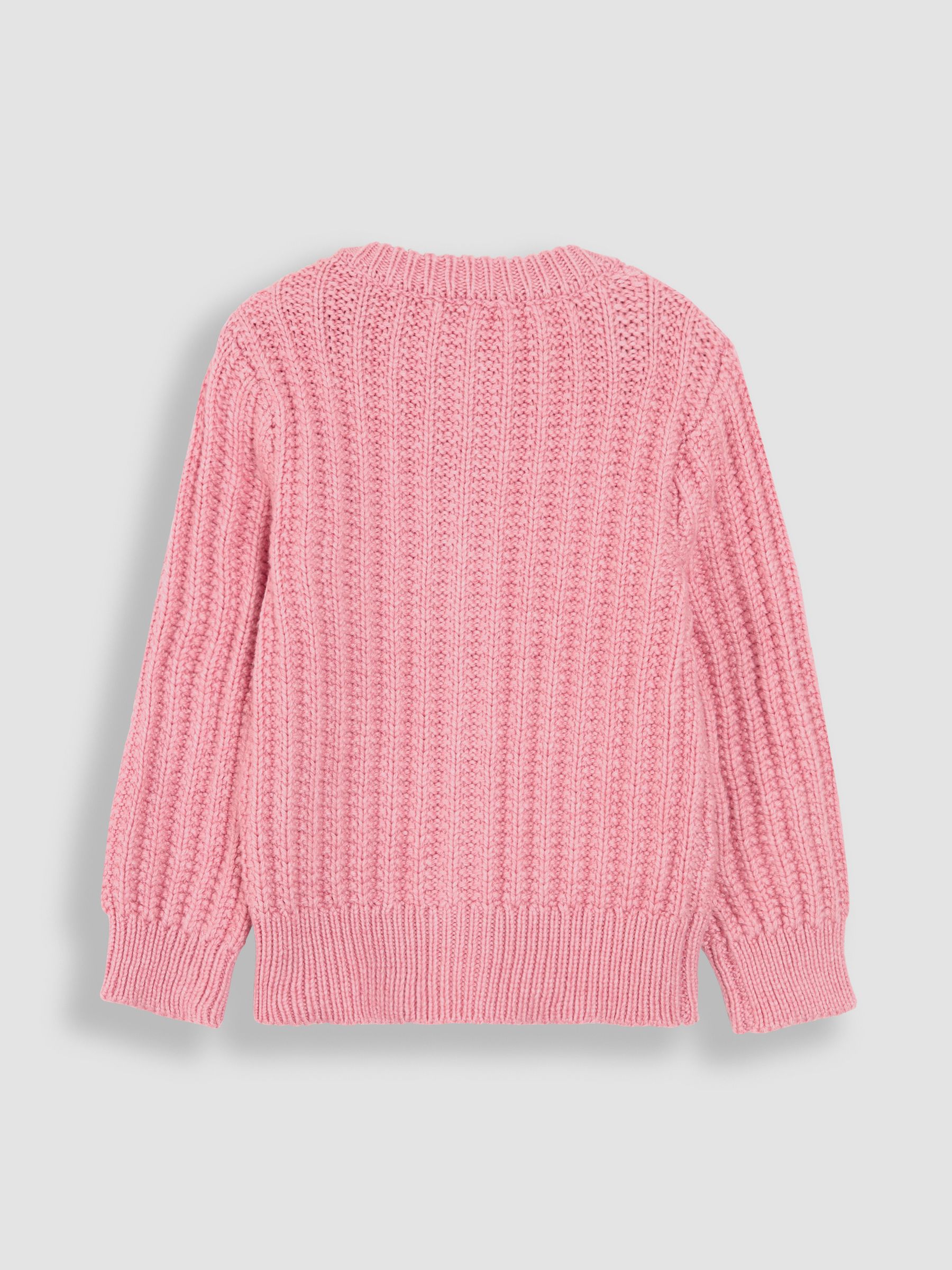Rose Pink Embroidered Cosy Cable Cardigan - Image 2 of 3