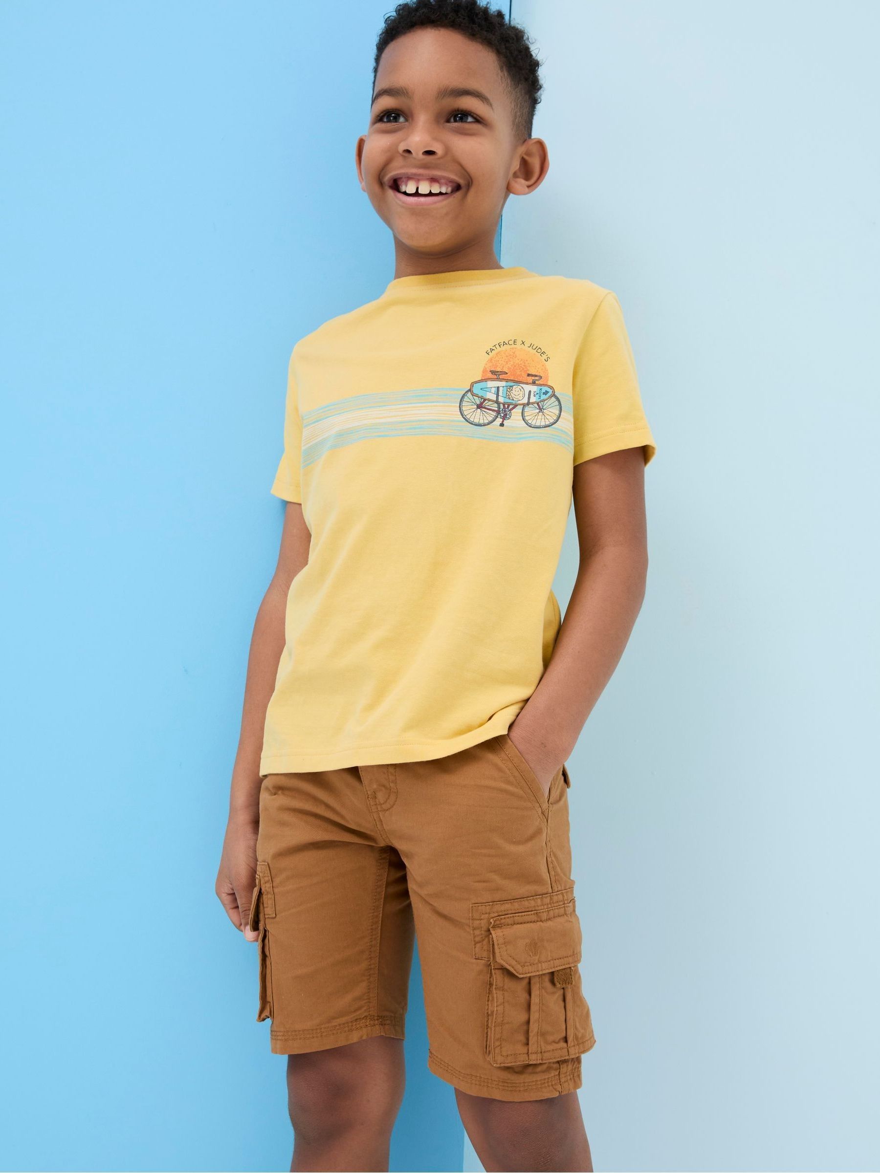Judes Yellow Chest Stripe T-Shirt - Image 1 of 6