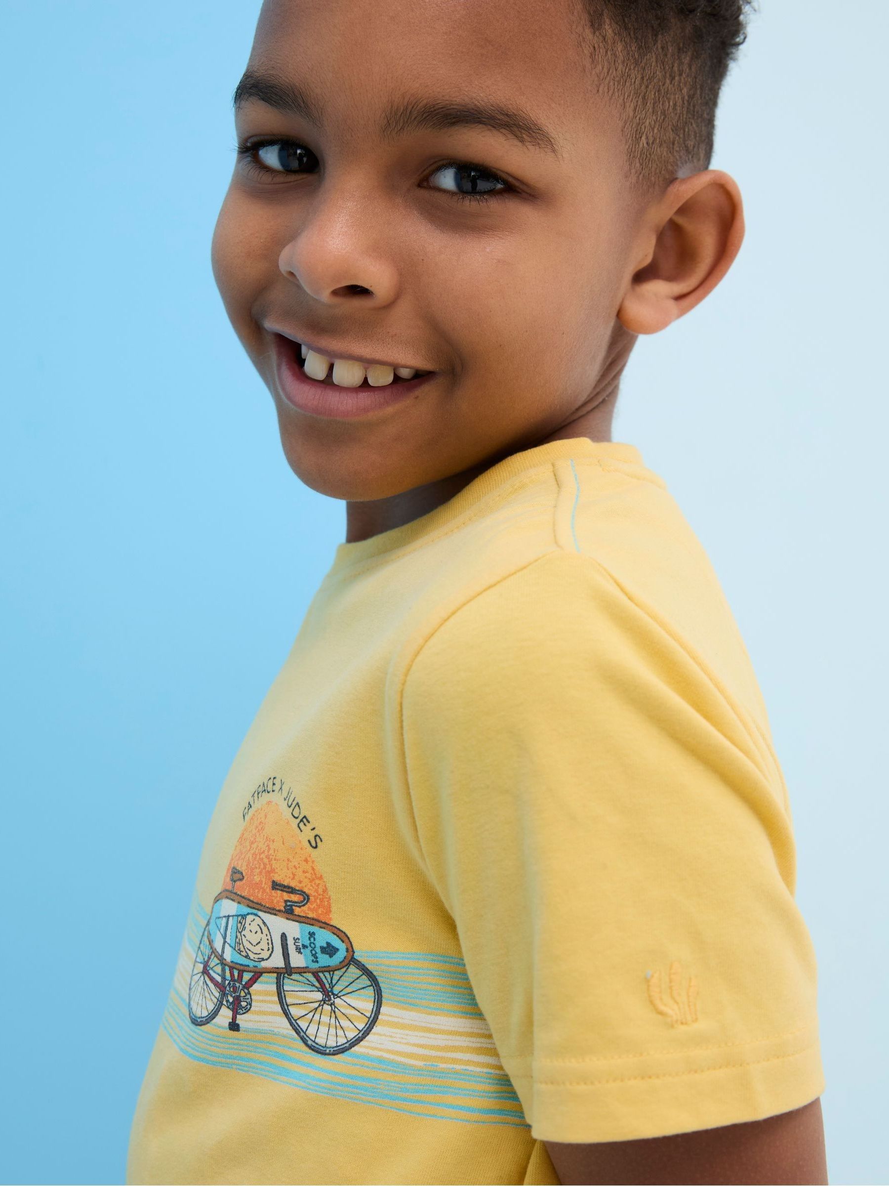 Judes Yellow Chest Stripe T-Shirt - Image 4 of 6