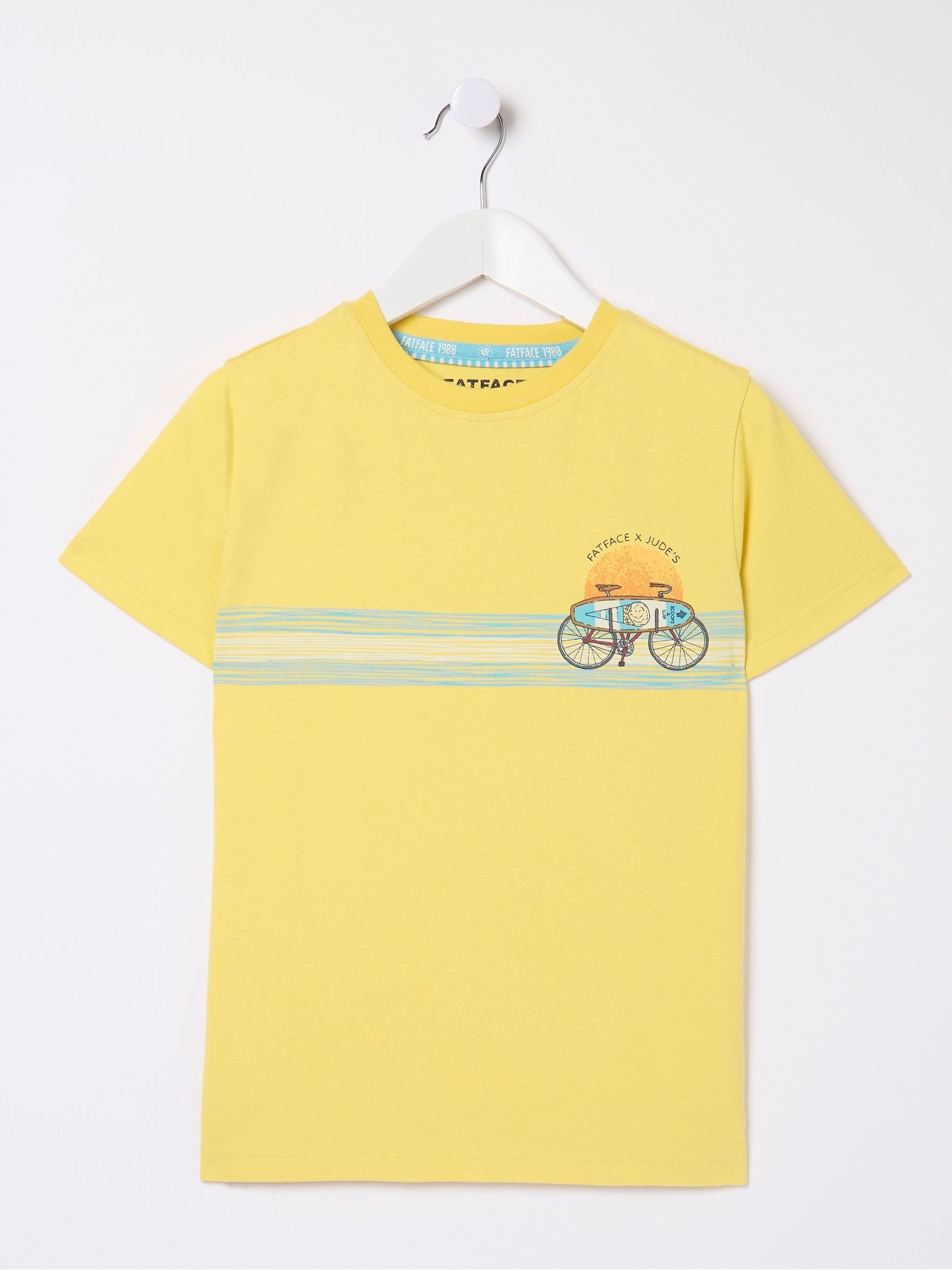 Judes Yellow Chest Stripe T-Shirt - Image 6 of 6