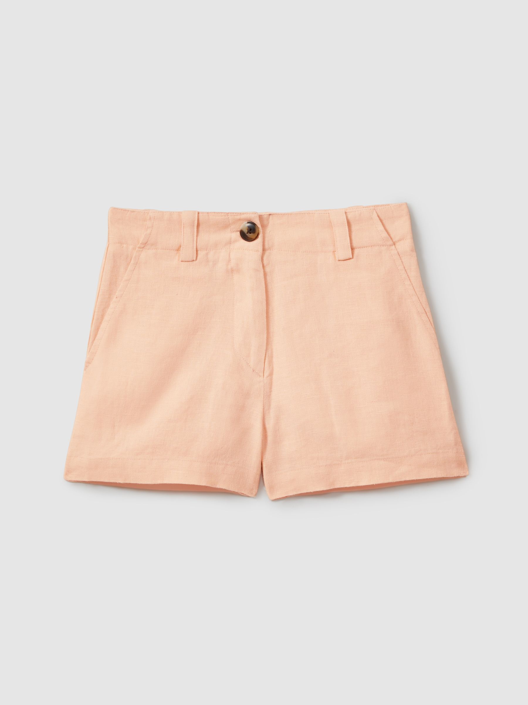 13-14 yrs Linen Loose Fit Shorts in Apricot - Image 1 of 4