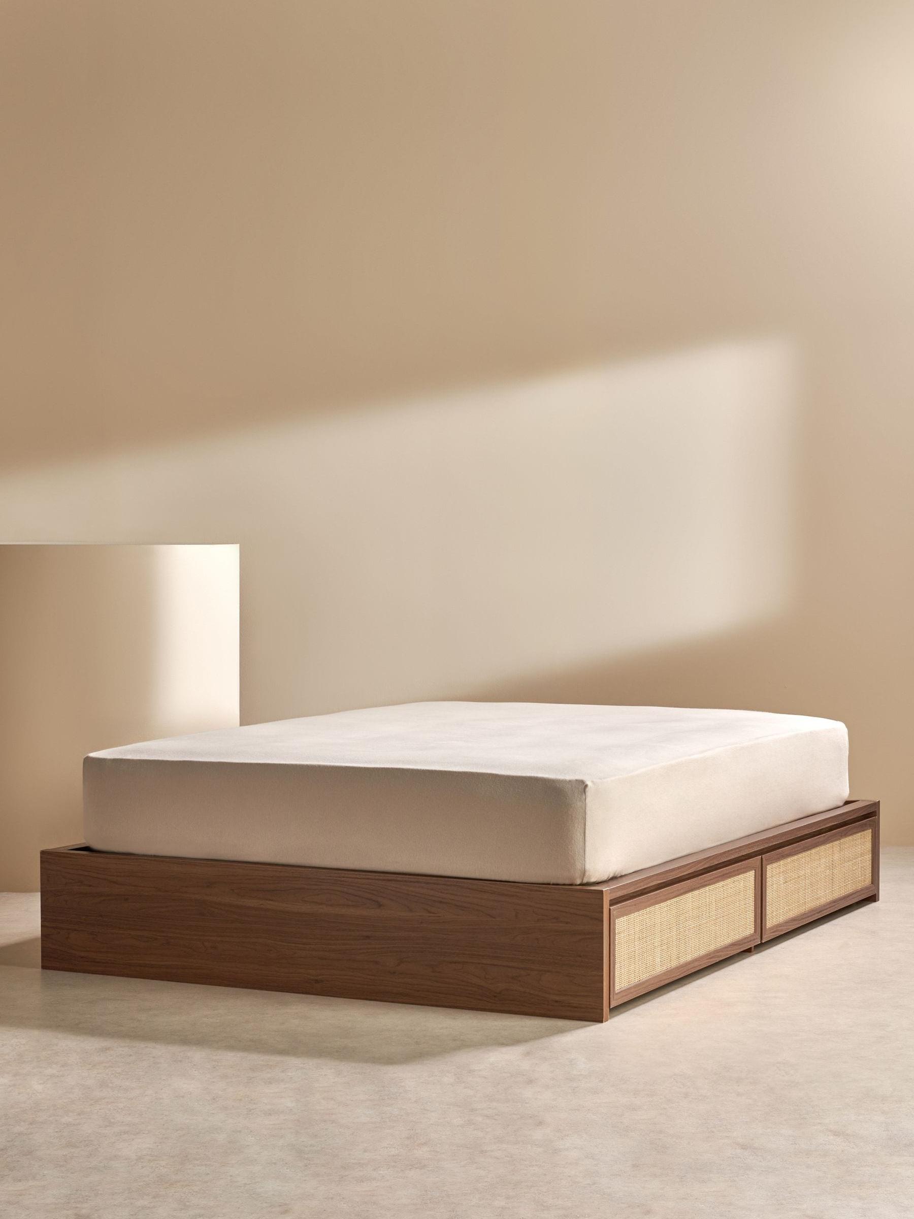 Pavia Rattan Platform Storage Bed in Dark Oak Effect - Image 4 of 4