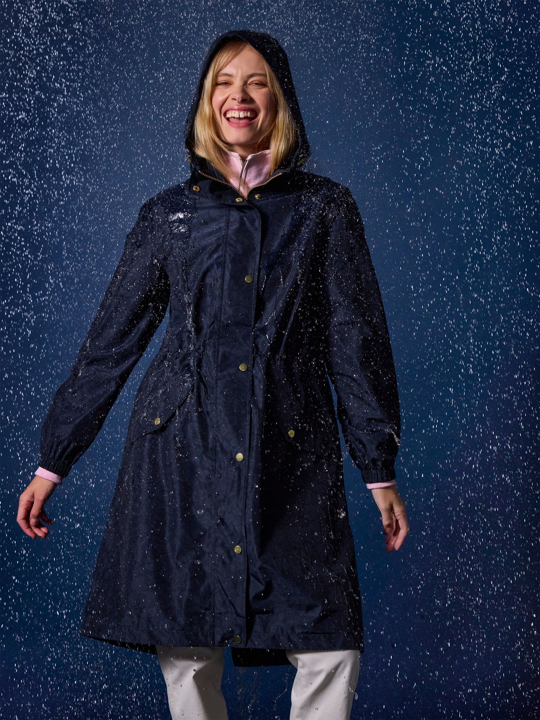 Holkham Navy Blue Waterproof Packable Raincoat With Hood - Image 2 of 10