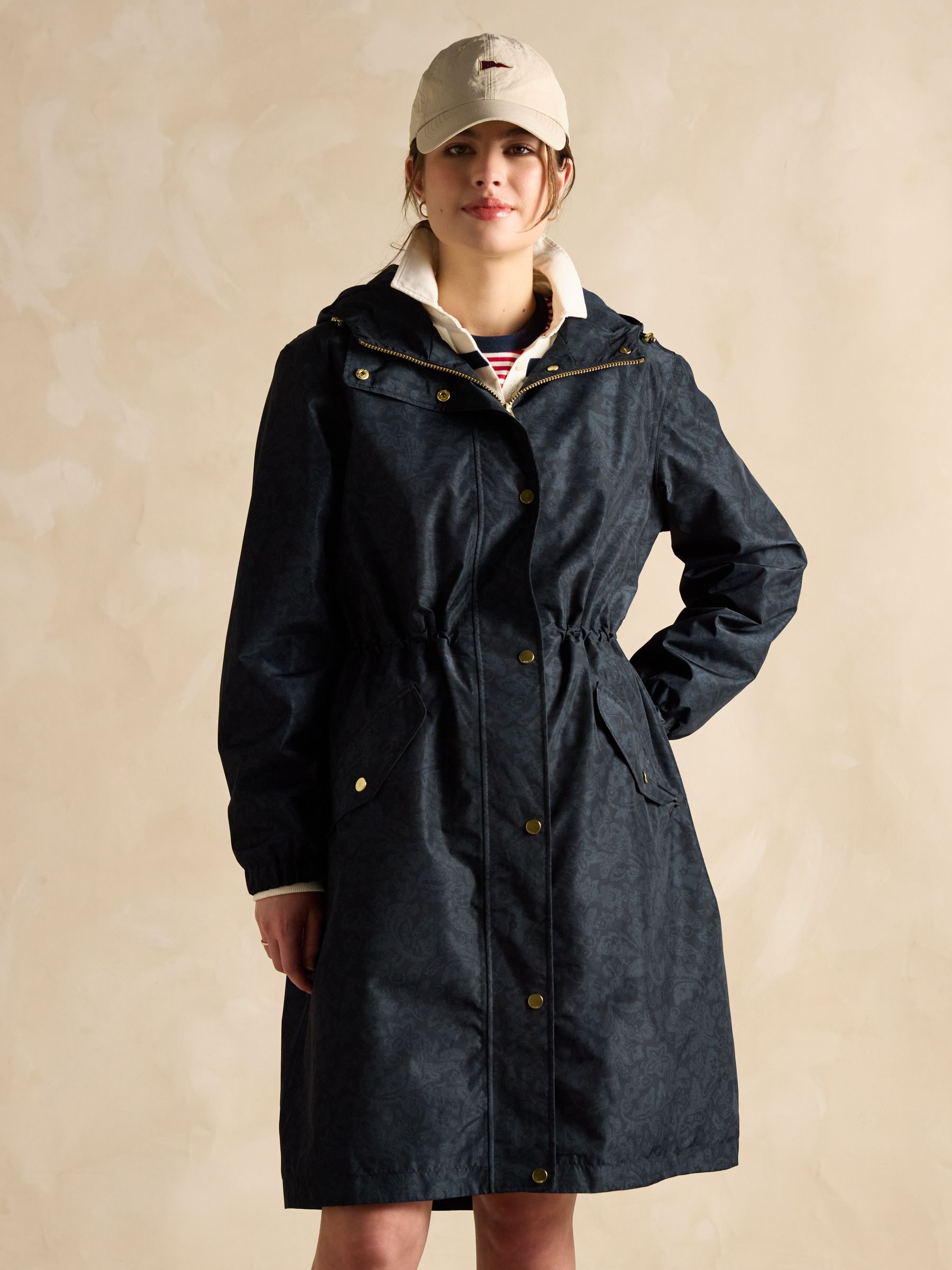 Holkham Navy Blue Waterproof Packable Raincoat With Hood - Image 3 of 10