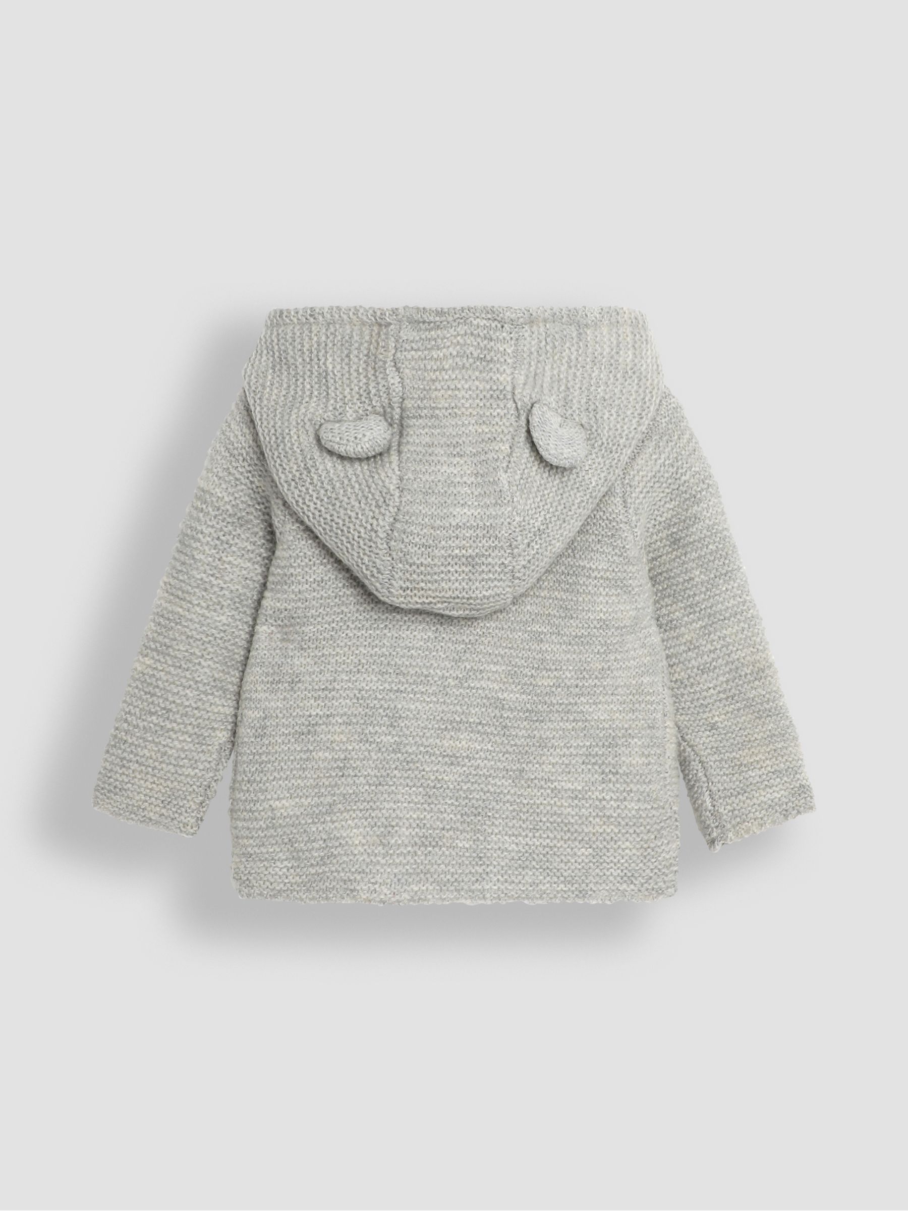 Grey Marl Bear Hooded Baby Cardigan - Image 2 of 3