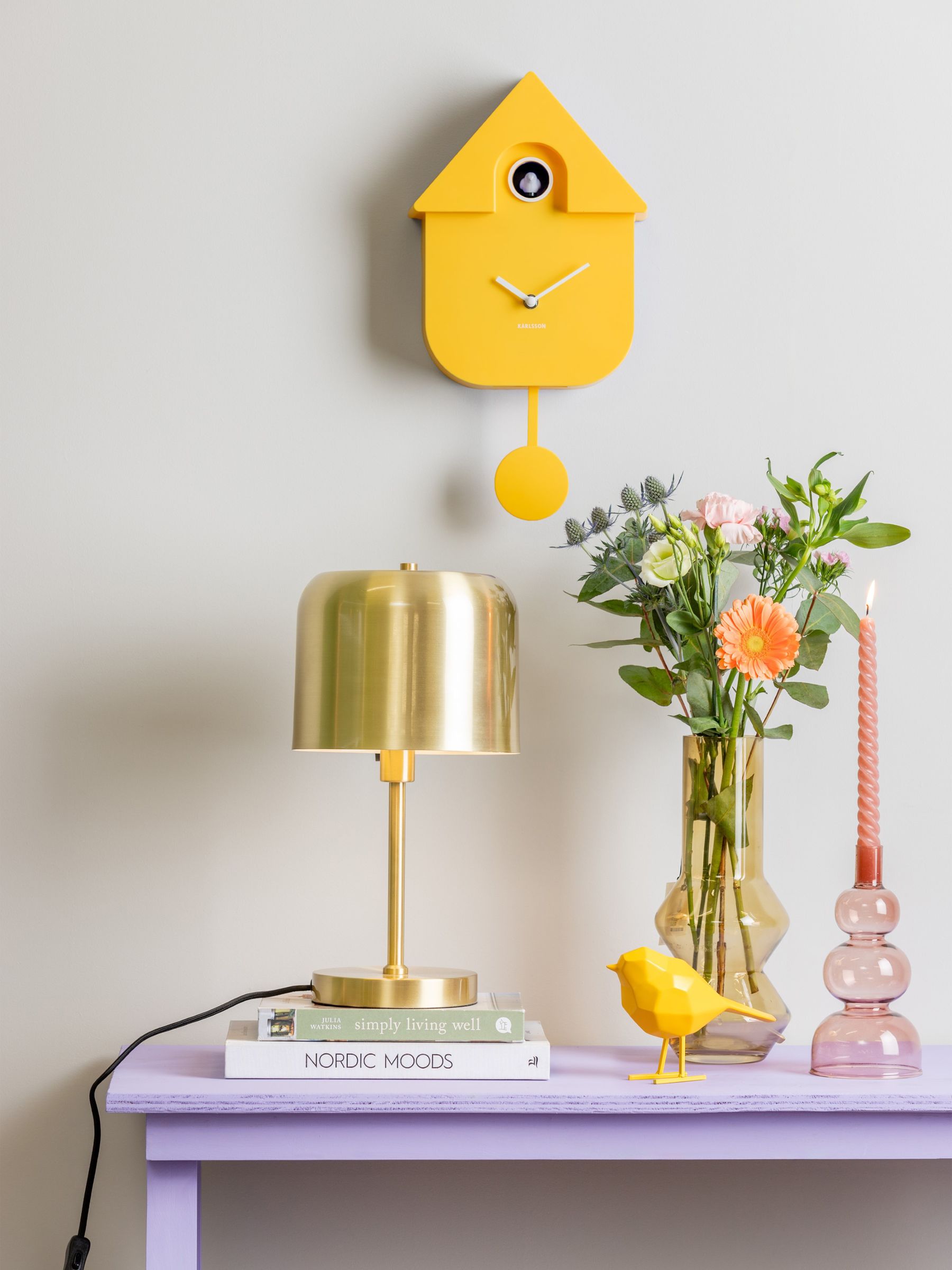 Karlsson Bright Yellow Modern Cuckoo ABS Wall Clock - Image 4 of 5