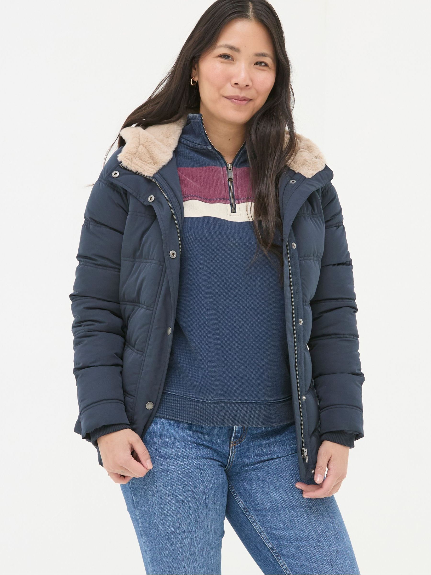 Lara Navy Puffer Coat - Image 1 of 6
