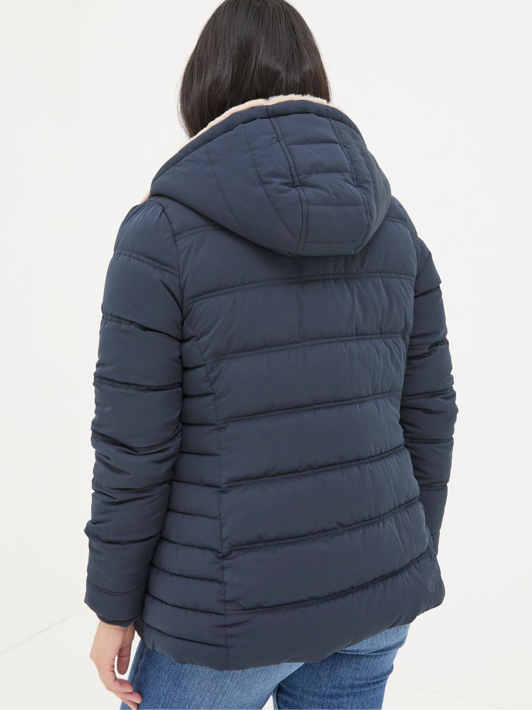 Lara Navy Puffer Coat - Image 2 of 6