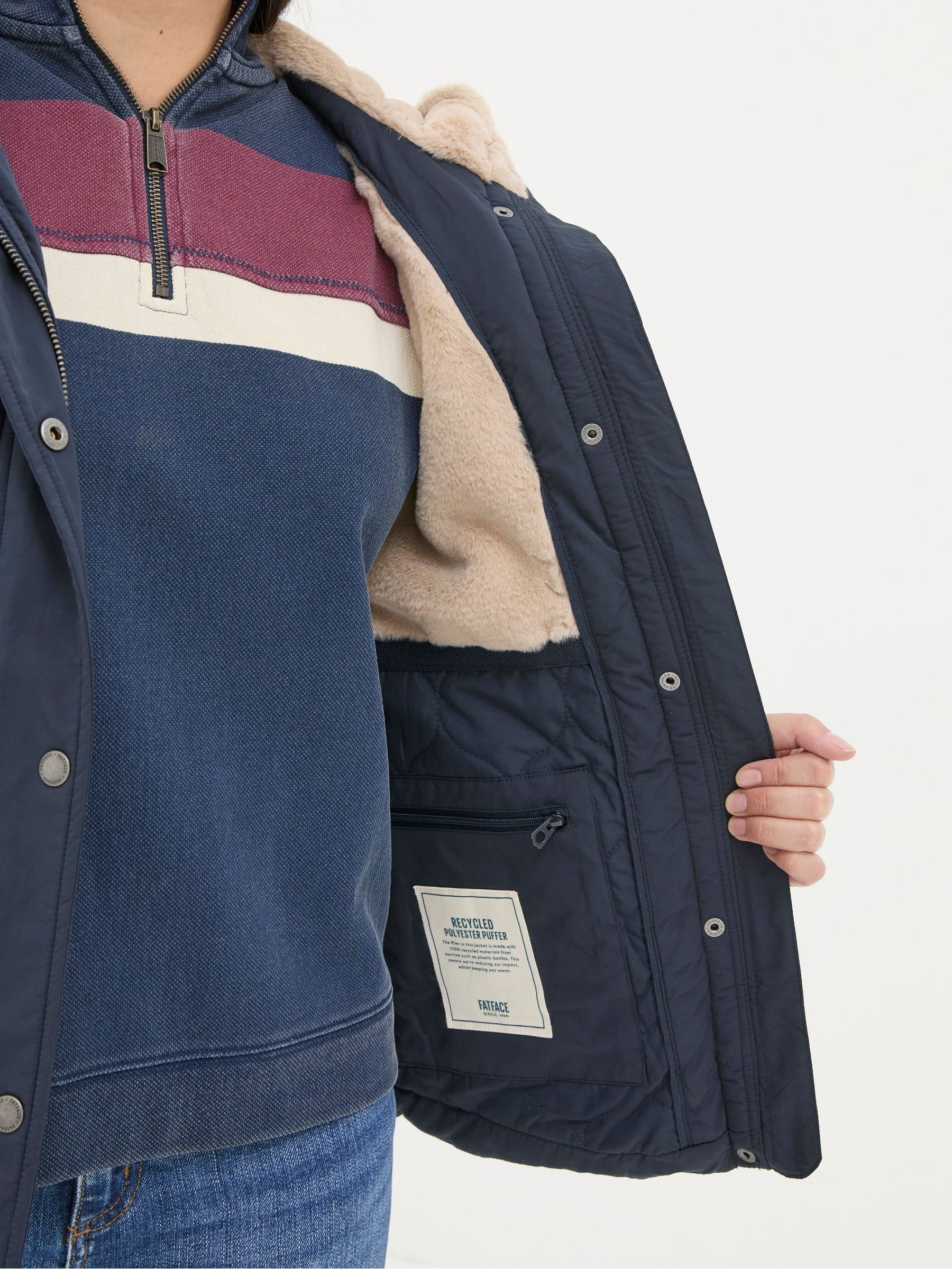 Lara Navy Puffer Coat - Image 5 of 6