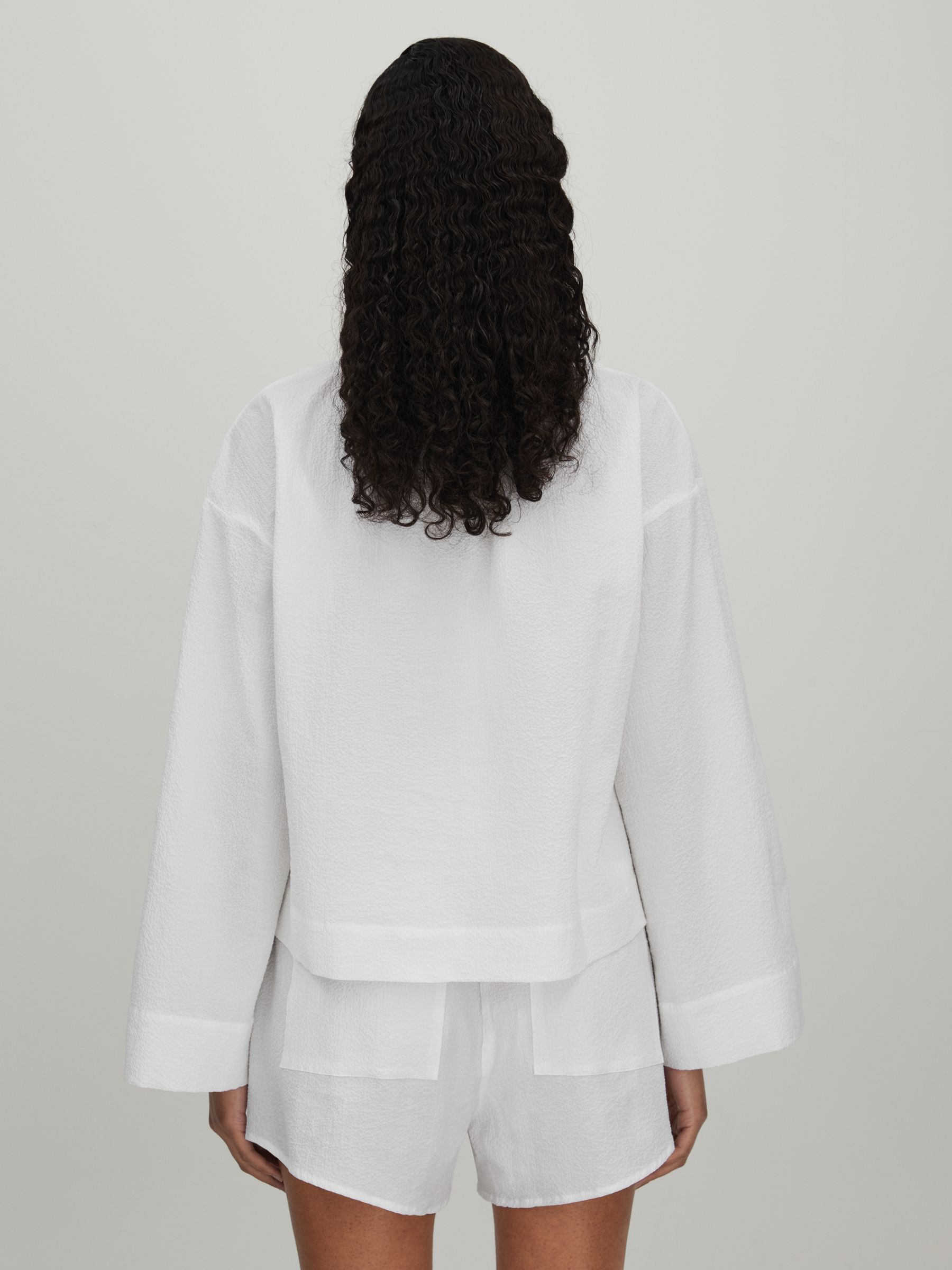 Bondi Born Hastings Relaxed Cotton Blend Shirt in White - Image 4 of 5